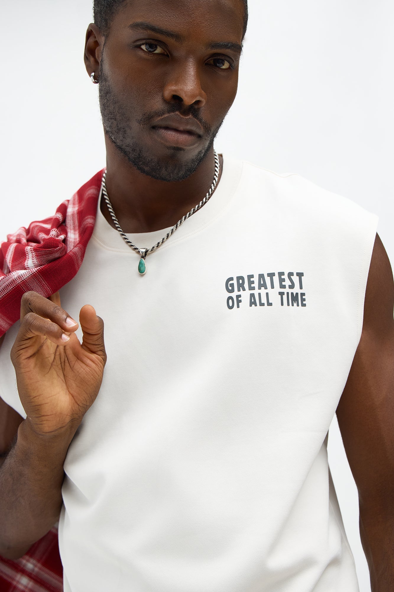 Greatest Of All Time Muscle Tee - Cream