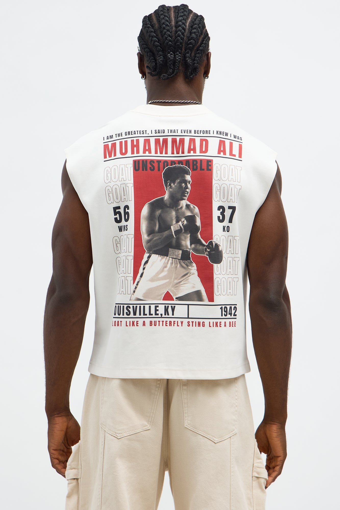 Greatest Of All Time Muscle Tee - Cream