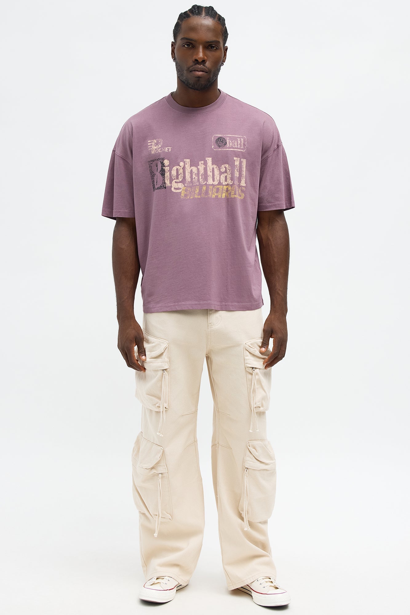 8ightball Billiards Oversized Short Sleeve Tee - Purple