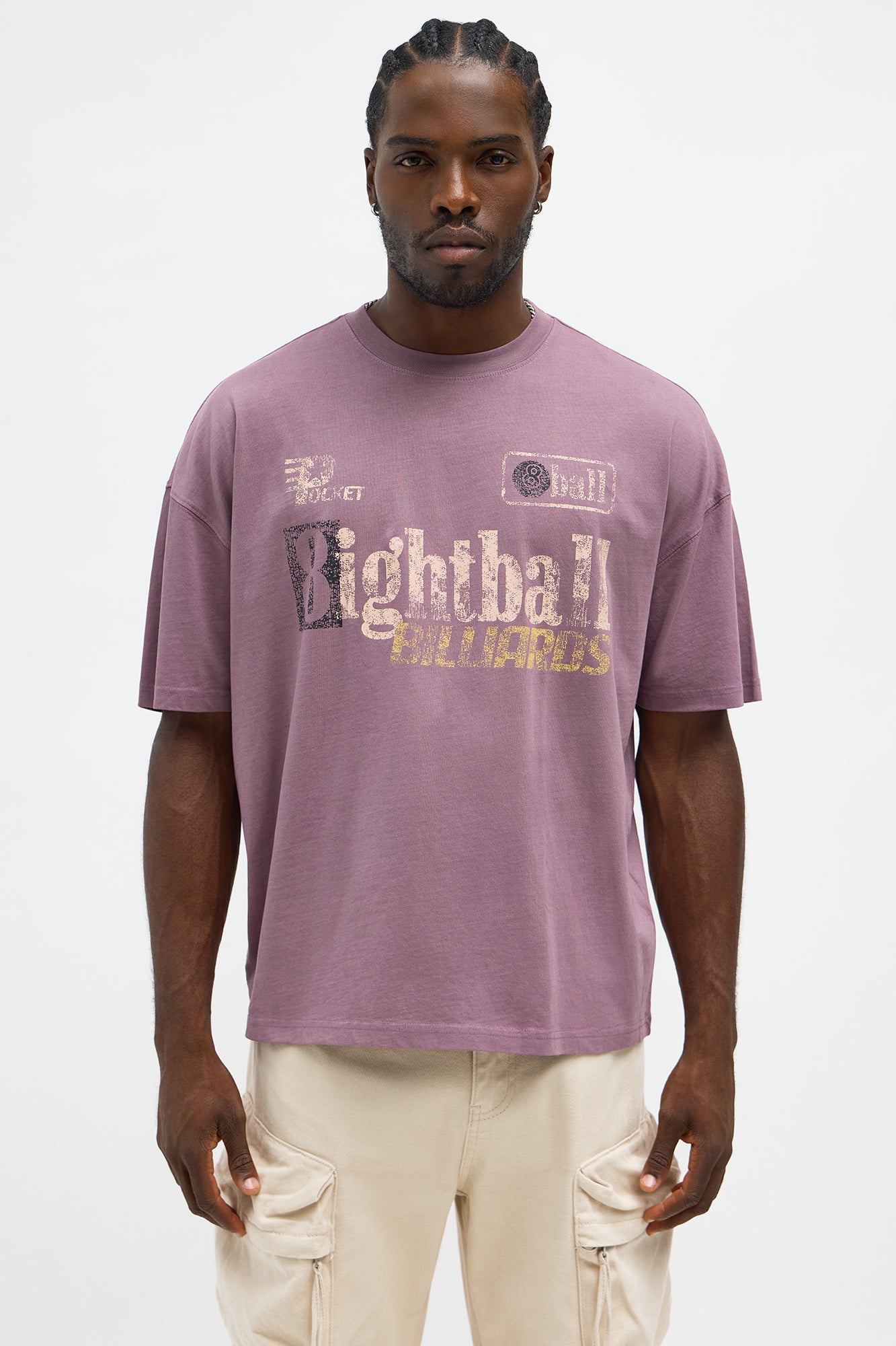 8ightball Billiards Oversized Short Sleeve Tee - Purple