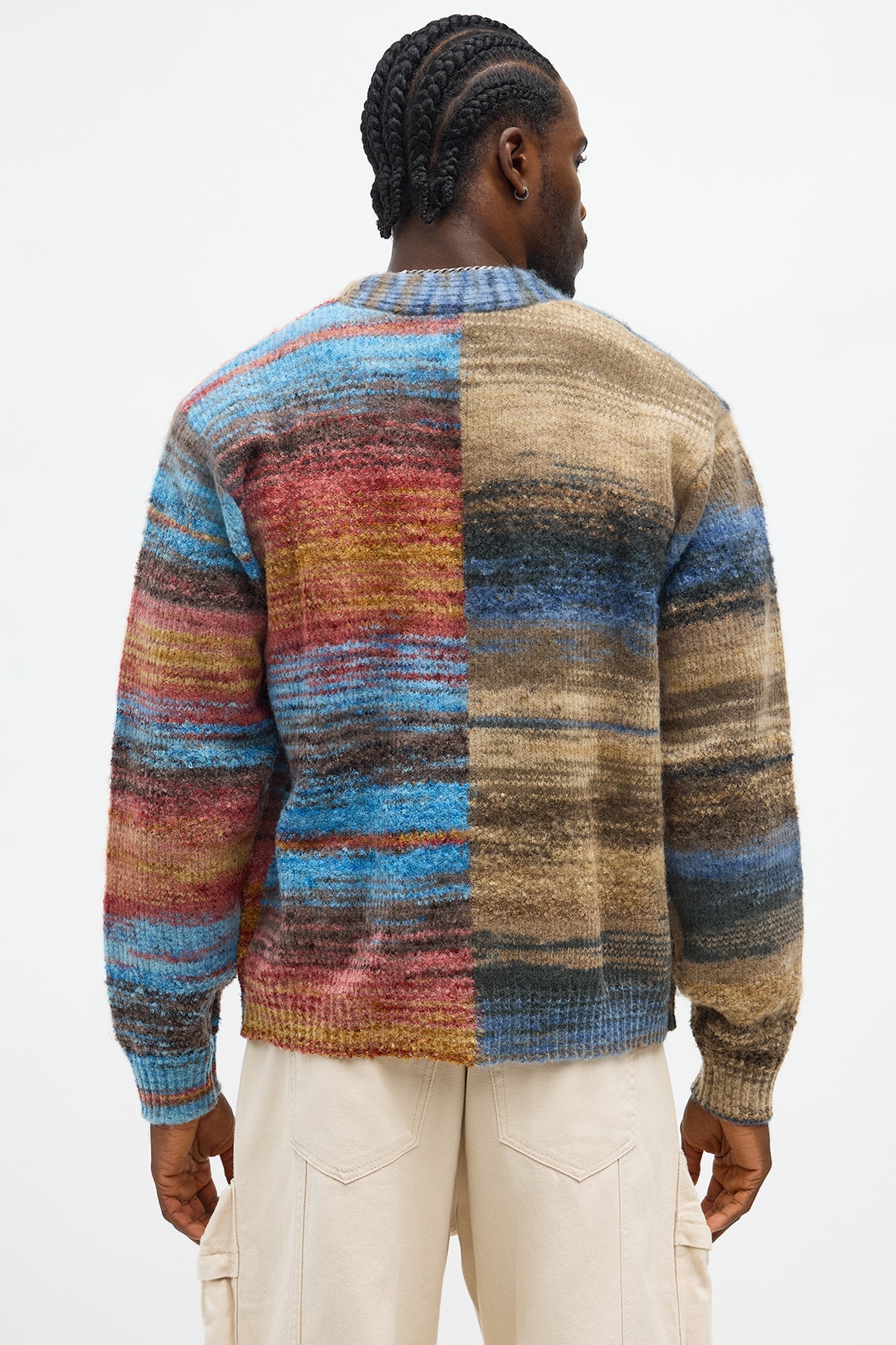 Cameroonian Textured Cardigan - Brown/combo
