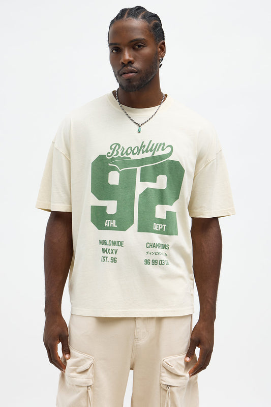 Brooklyn Worldwide 92 Oversized Short Sleeve Tee - Cream