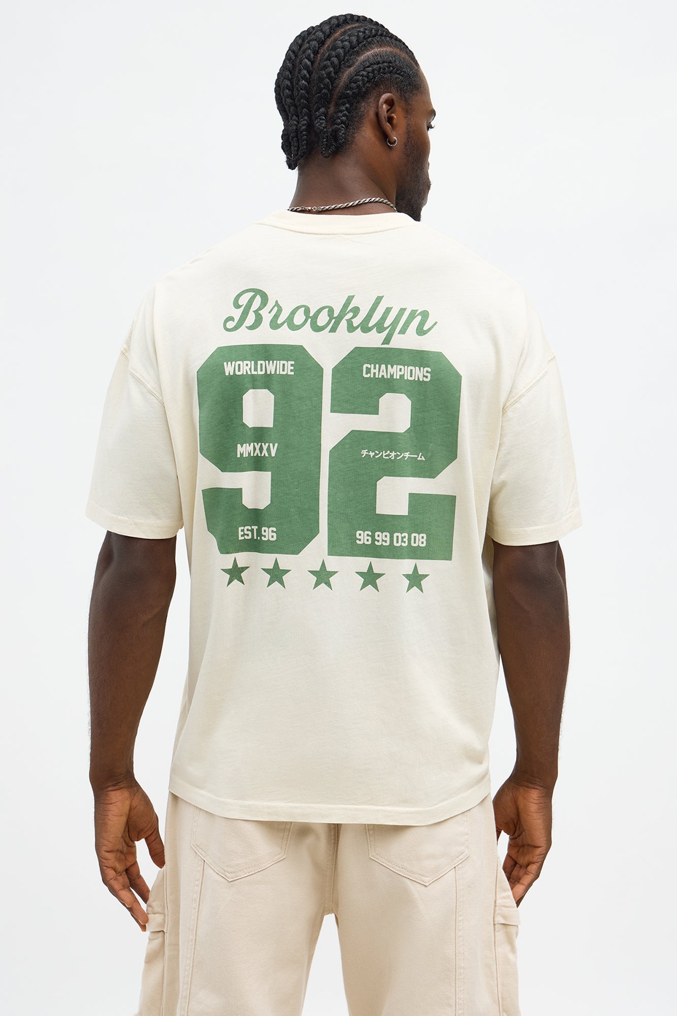 Brooklyn Worldwide 92 Oversized Short Sleeve Tee - Cream