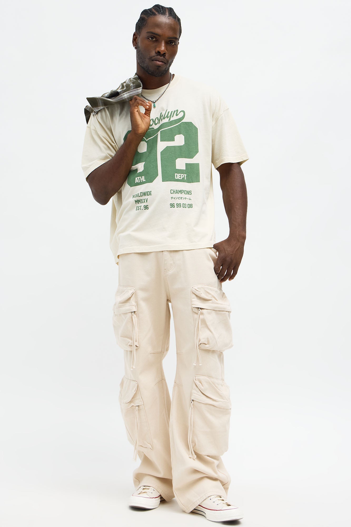 Brooklyn Worldwide 92 Oversized Short Sleeve Tee - Cream