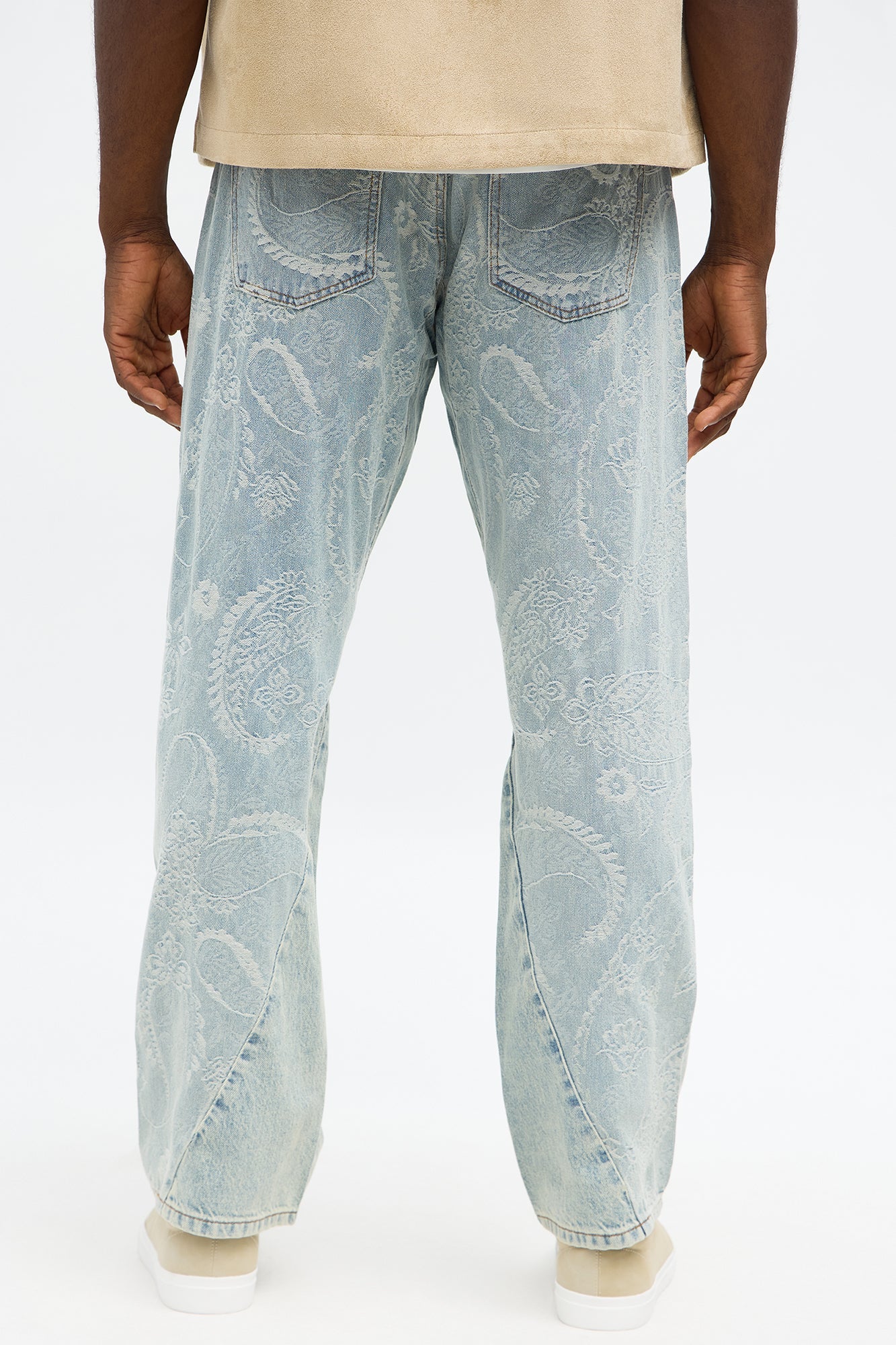 Straight Been Laced Paisley Jeans - Light Wash