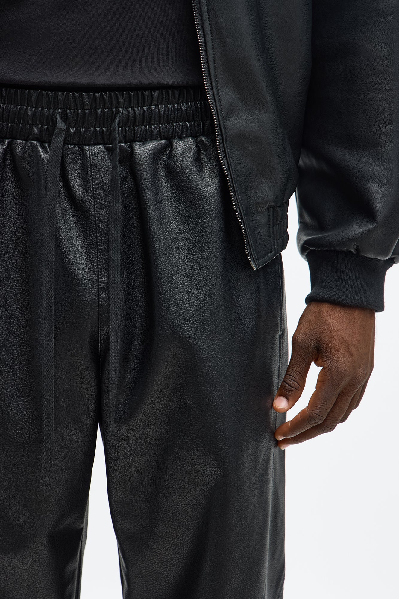Baggy Slick In These Streets Faux Leather Pant - Black