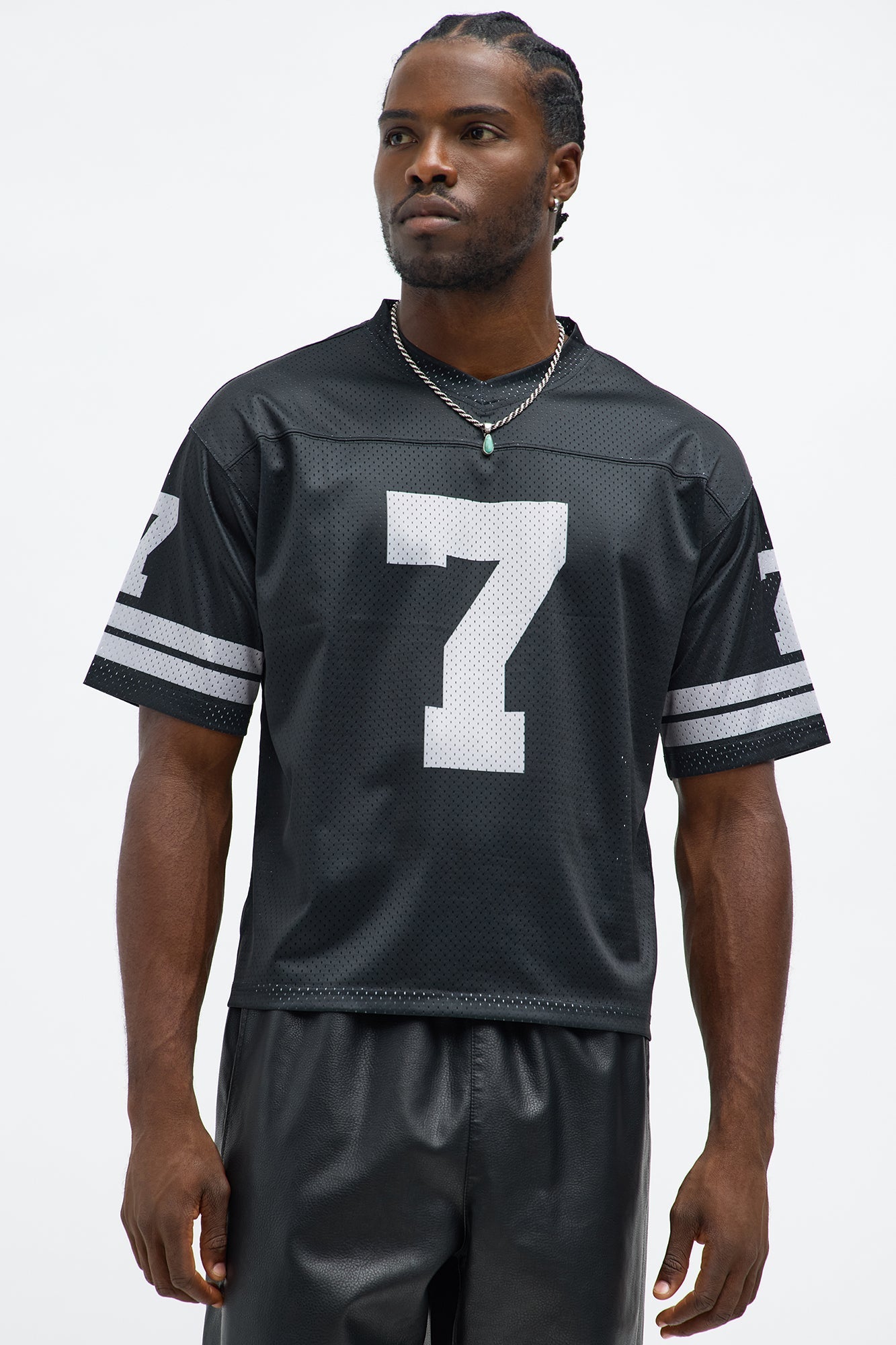 Cropped Draft Pick Jersey - Black