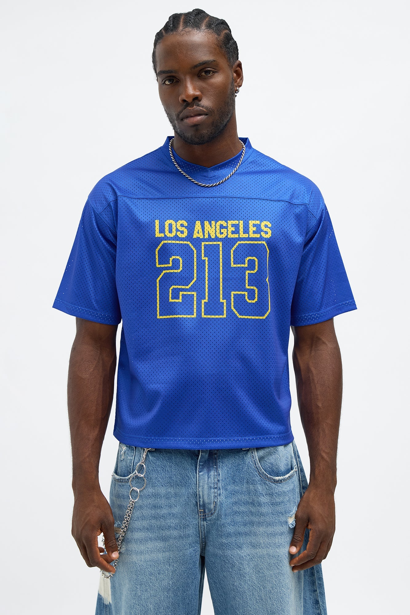 Cropped LA Lights Jersey - Blue