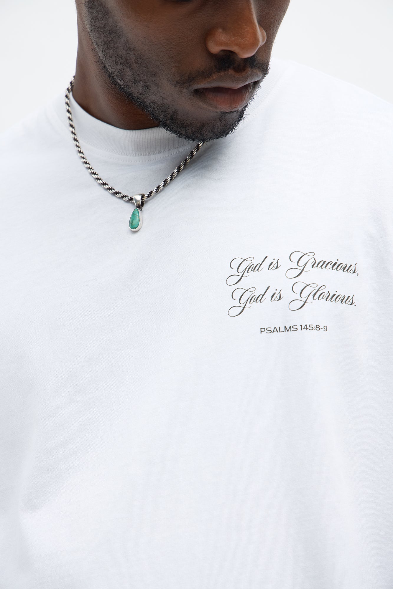 God Is Gracious Oversized Short Sleeve Tee - White