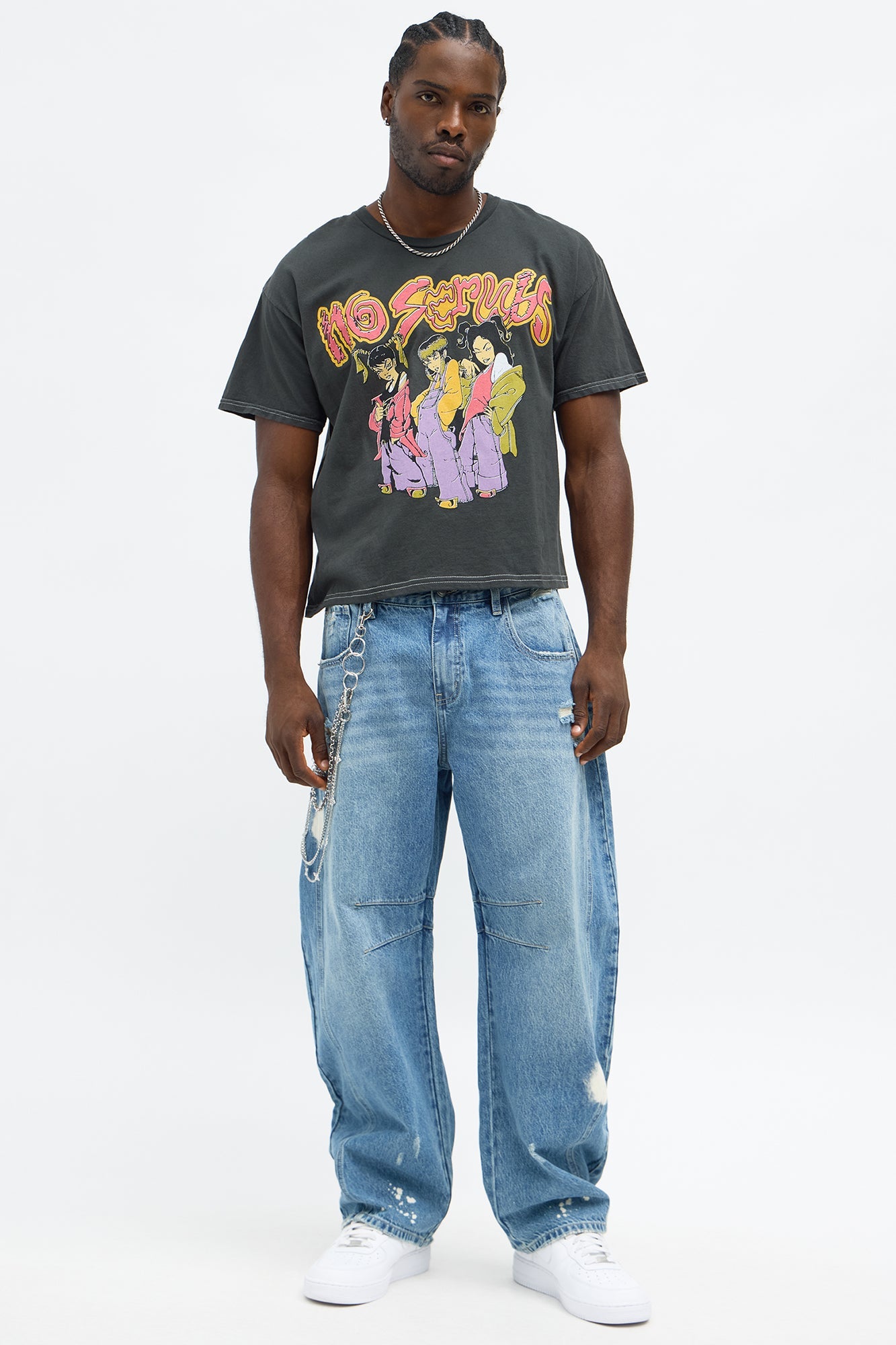 TLC No Scrubs Boxy Short Sleeve Tee - Black Wash