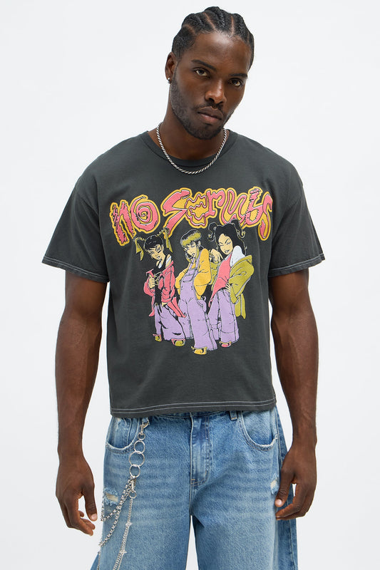 TLC No Scrubs Boxy Short Sleeve Tee - Black Wash