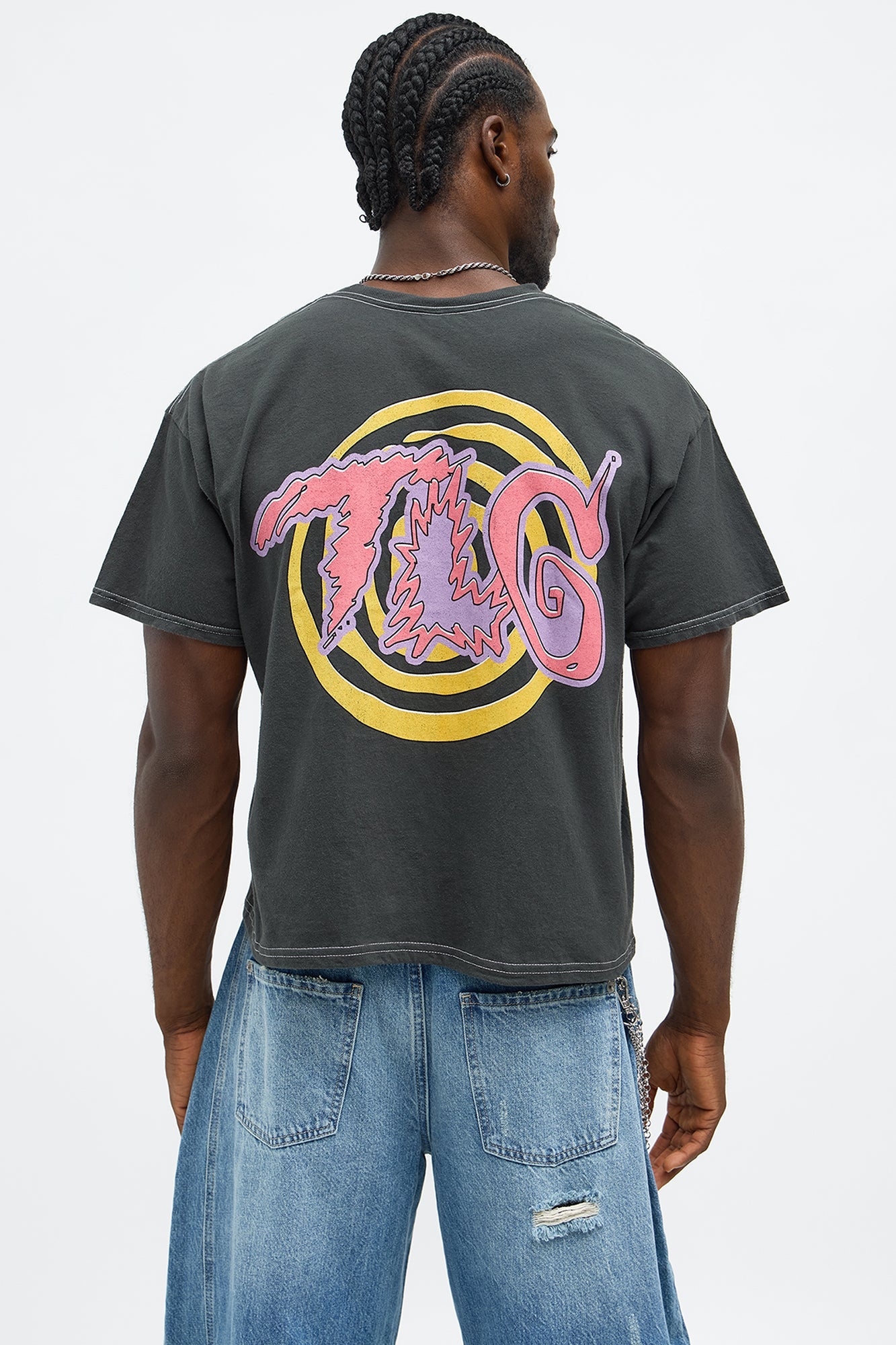 TLC No Scrubs Boxy Short Sleeve Tee - Black Wash