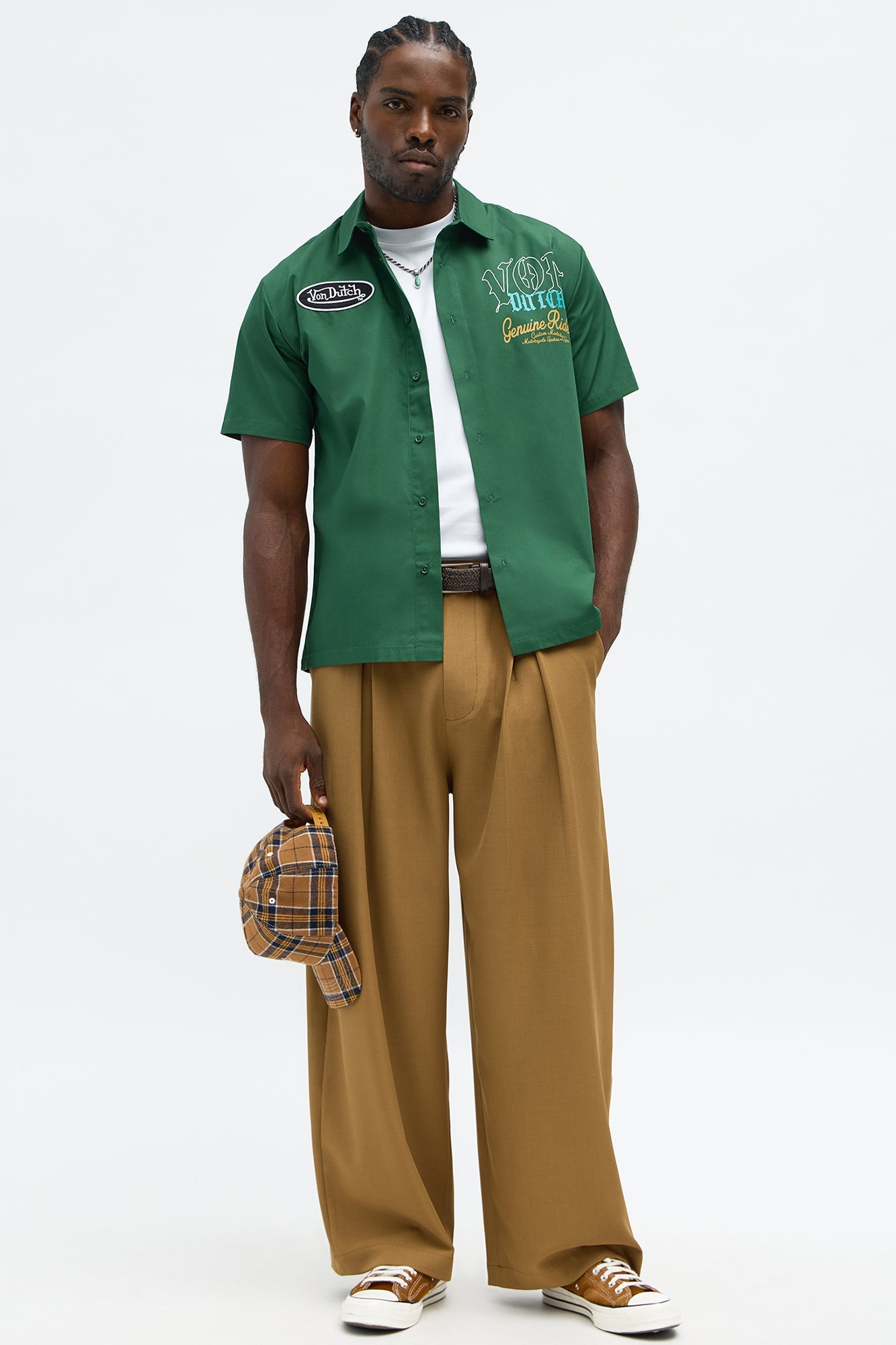 Von Dutch Genuine Riders Button Up Shirt - Green