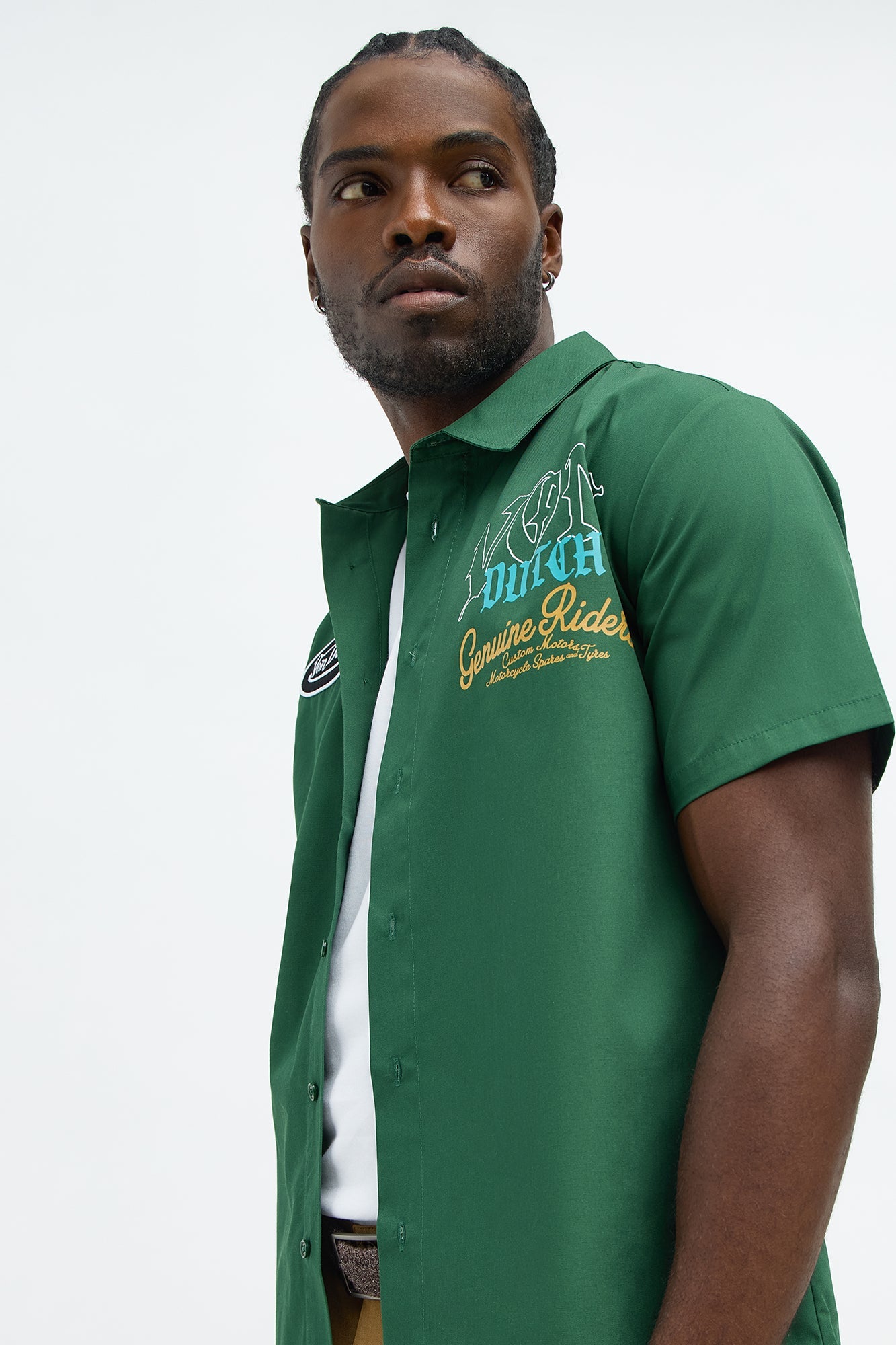 Von Dutch Genuine Riders Button Up Shirt - Green