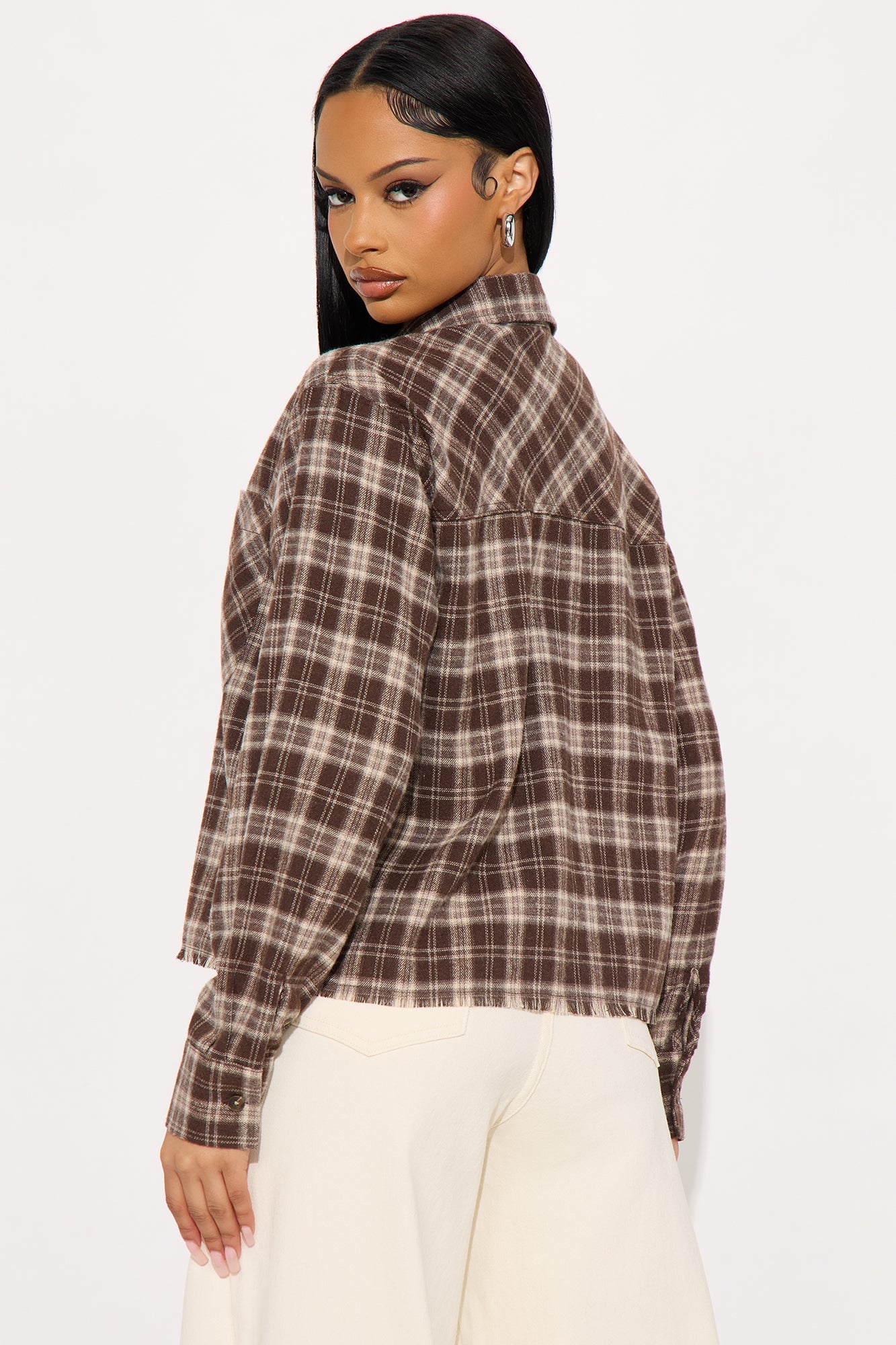 Downtown Drive Plaid Flannel Shirt - Brown/combo