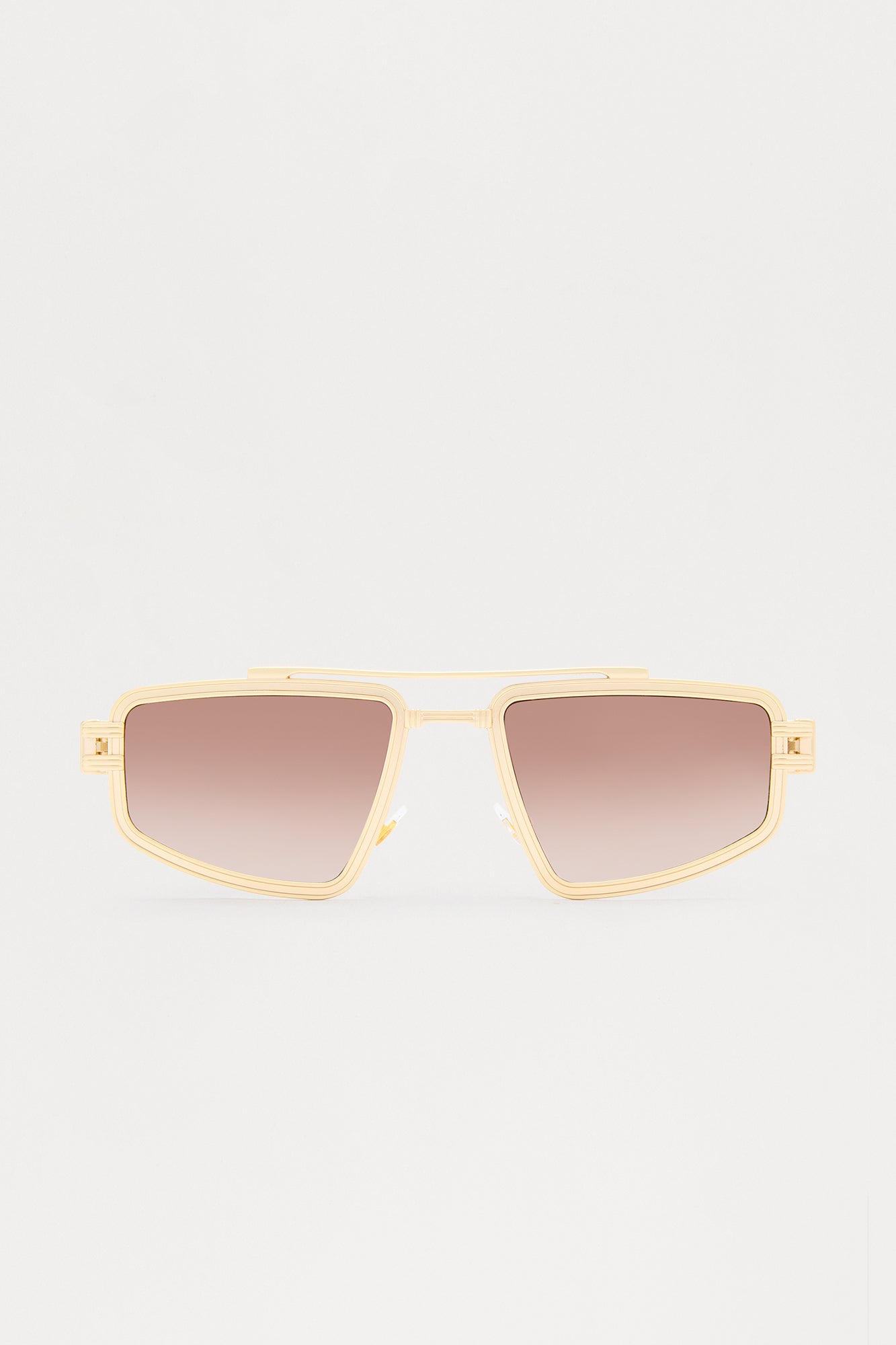 Engineered Aviator Metal Frame Sunglasses - Gold/Brown