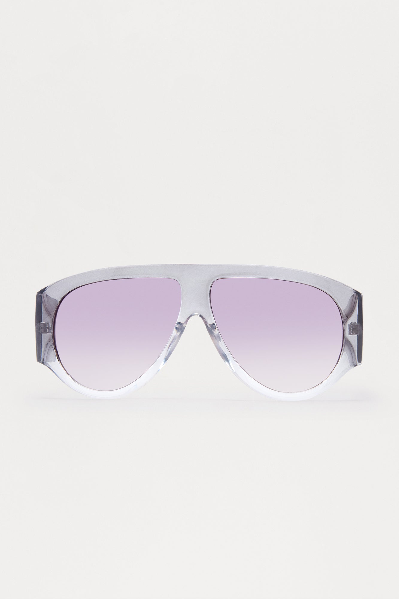 Statement Aviator Sunglasses - Grey