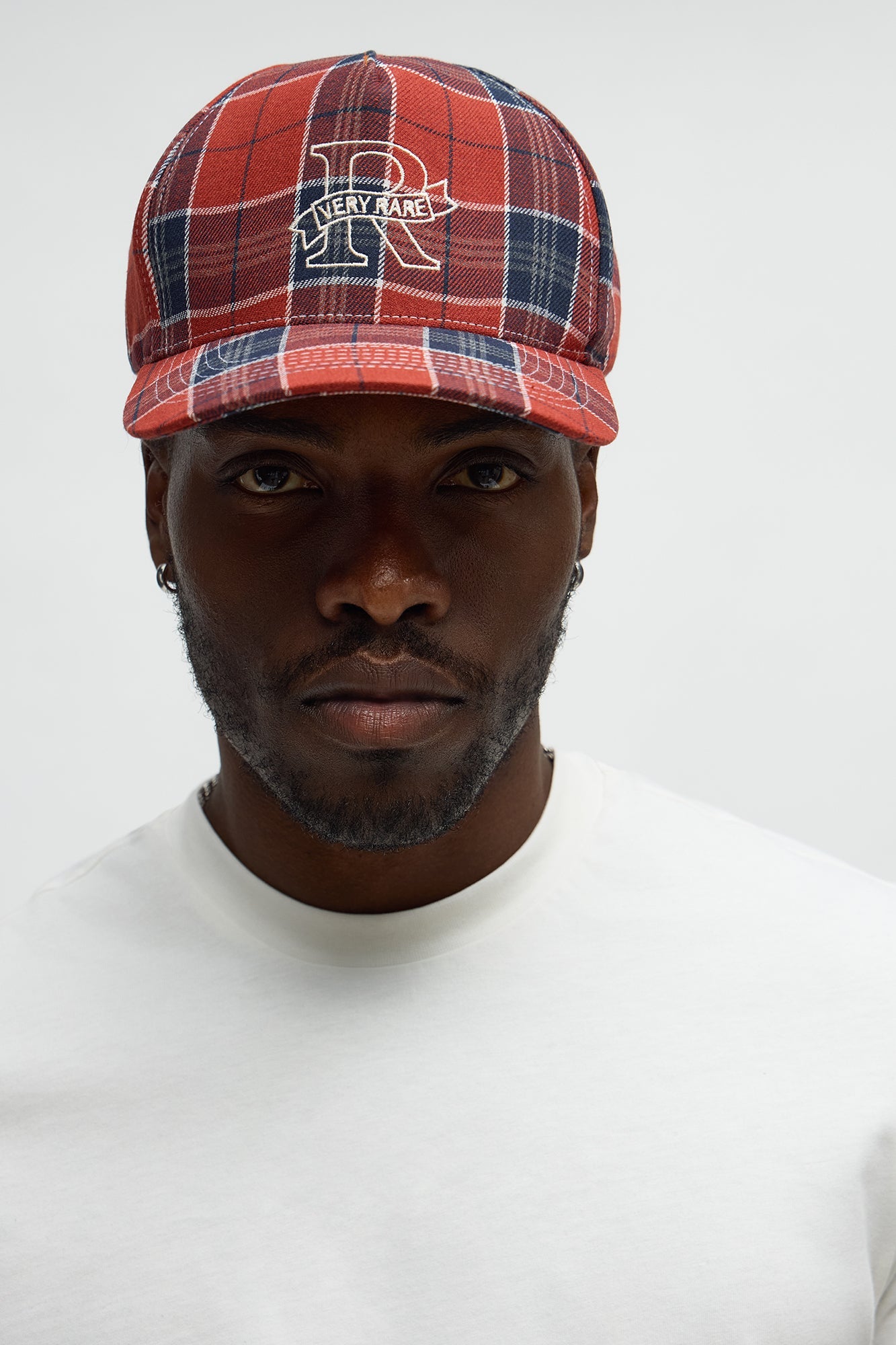 Very Rare Flannel Structured Snapback Hat - Red/combo