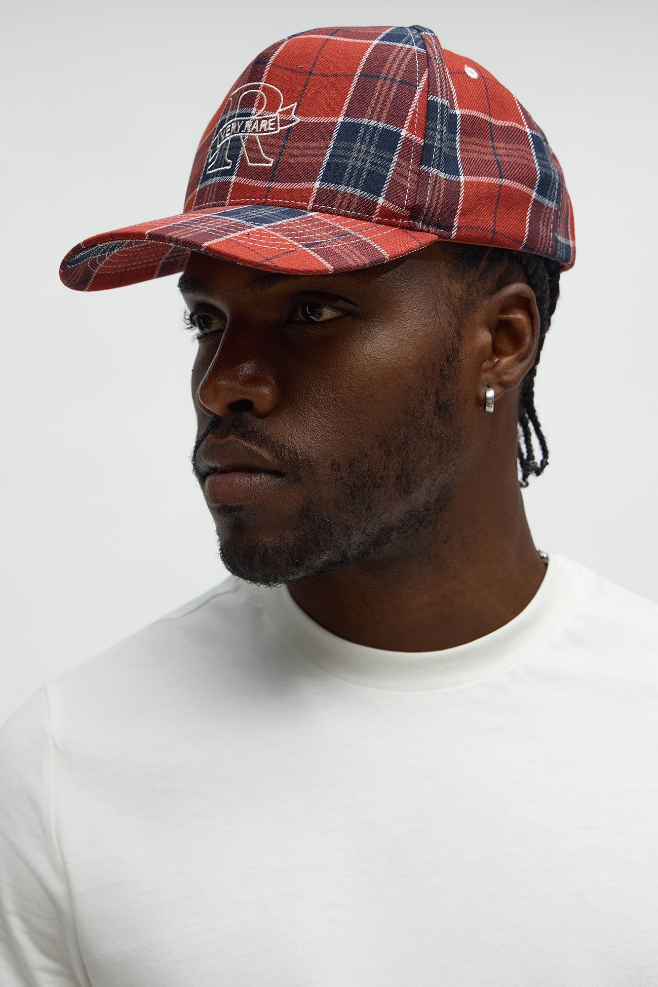 Very Rare Flannel Structured Snapback Hat - Red/combo