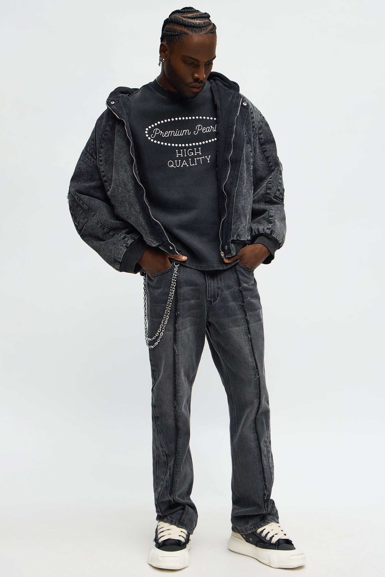 Tyson Premium Pearls Short Sleeve Tee - Black Wash