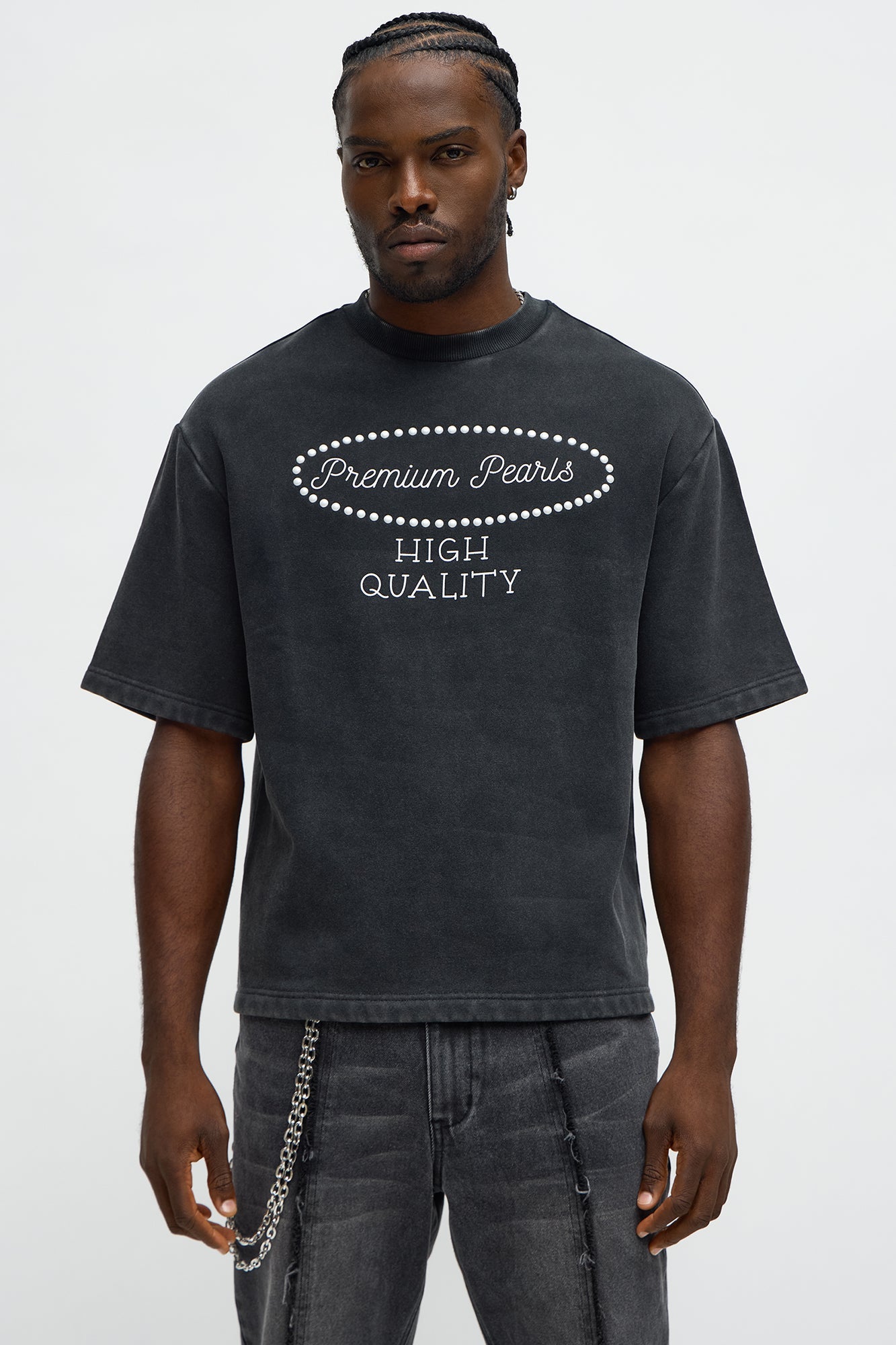 Tyson Premium Pearls Short Sleeve Tee - Black Wash