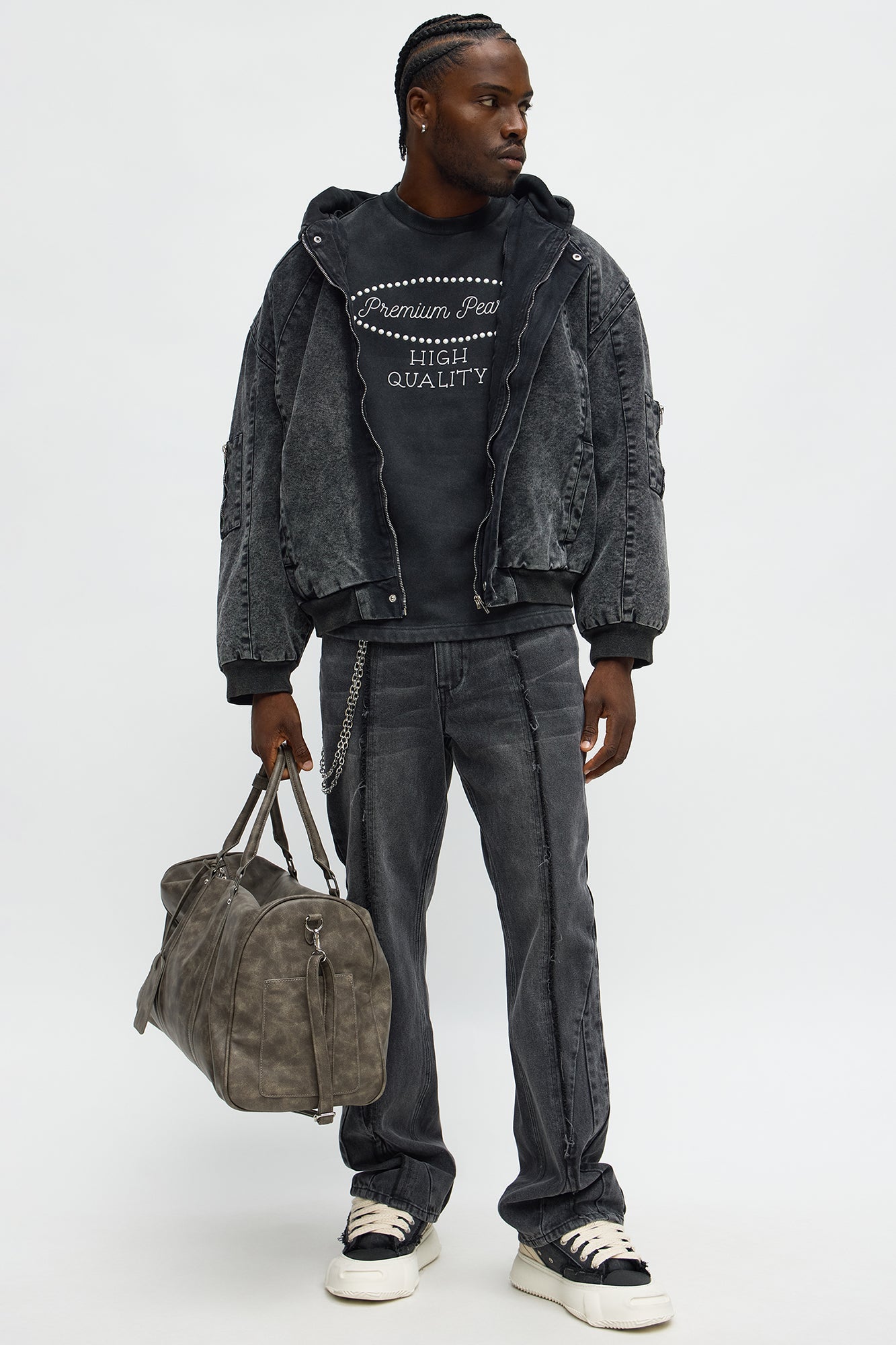 Stacked Slim Flare Panel Time Jeans - Black Wash