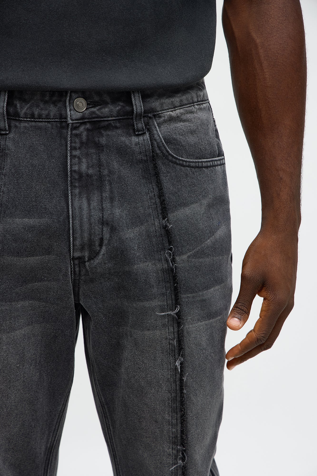 Stacked Slim Flare Panel Time Jeans - Black Wash