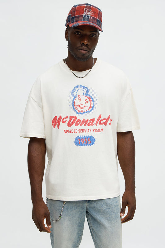 McDonald's Speedee Service Oversized Short Sleeve Tee - Off White