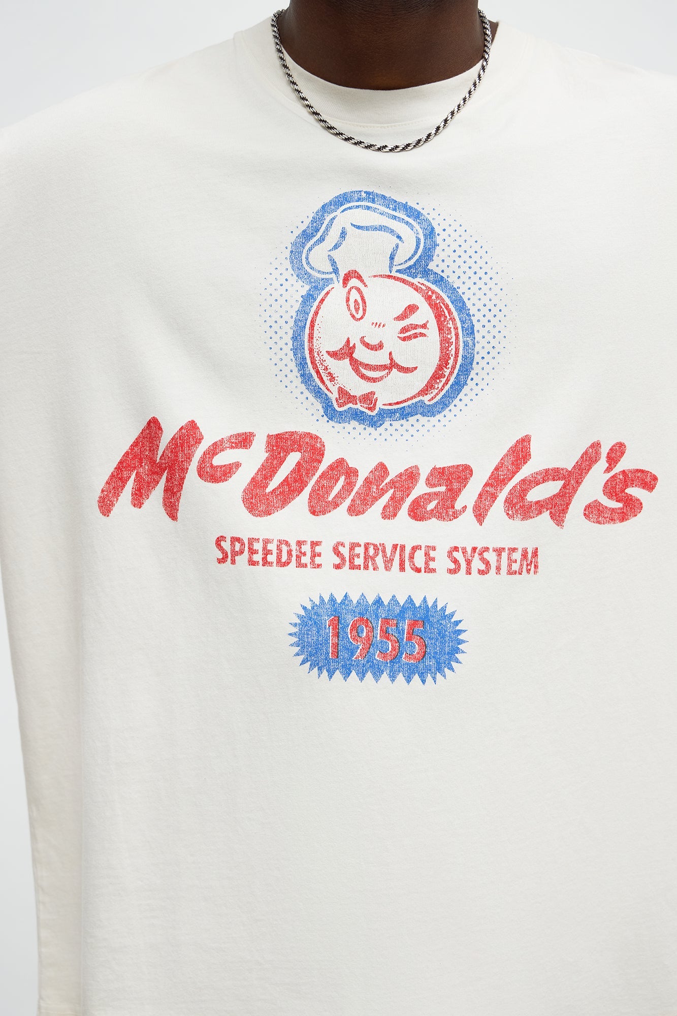 McDonald's Speedee Service Oversized Short Sleeve Tee - Off White
