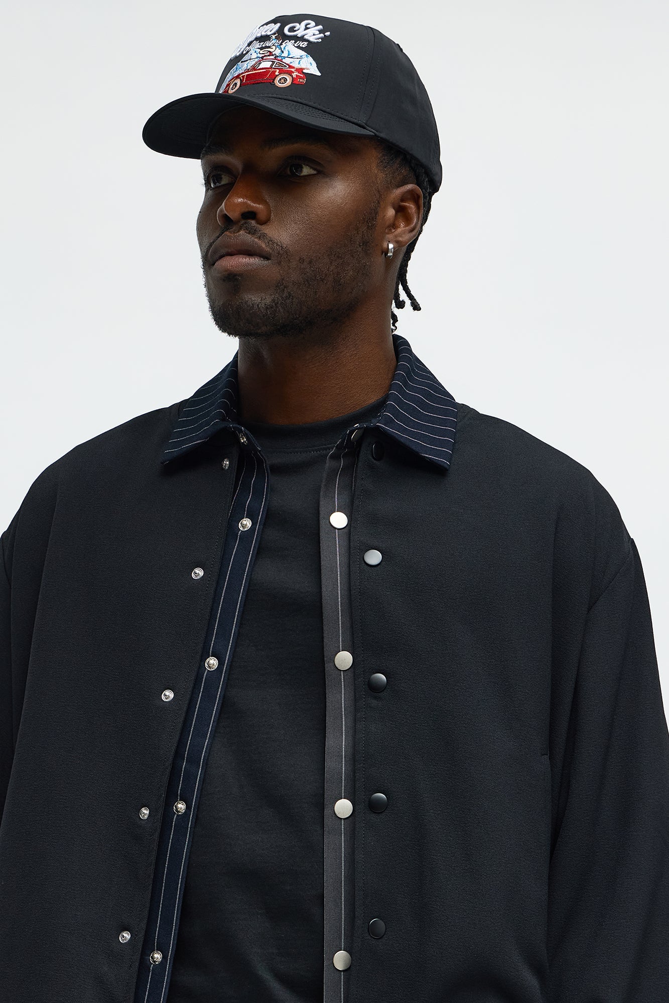 Golden Hour Relaxed Bomber Jacket - Black