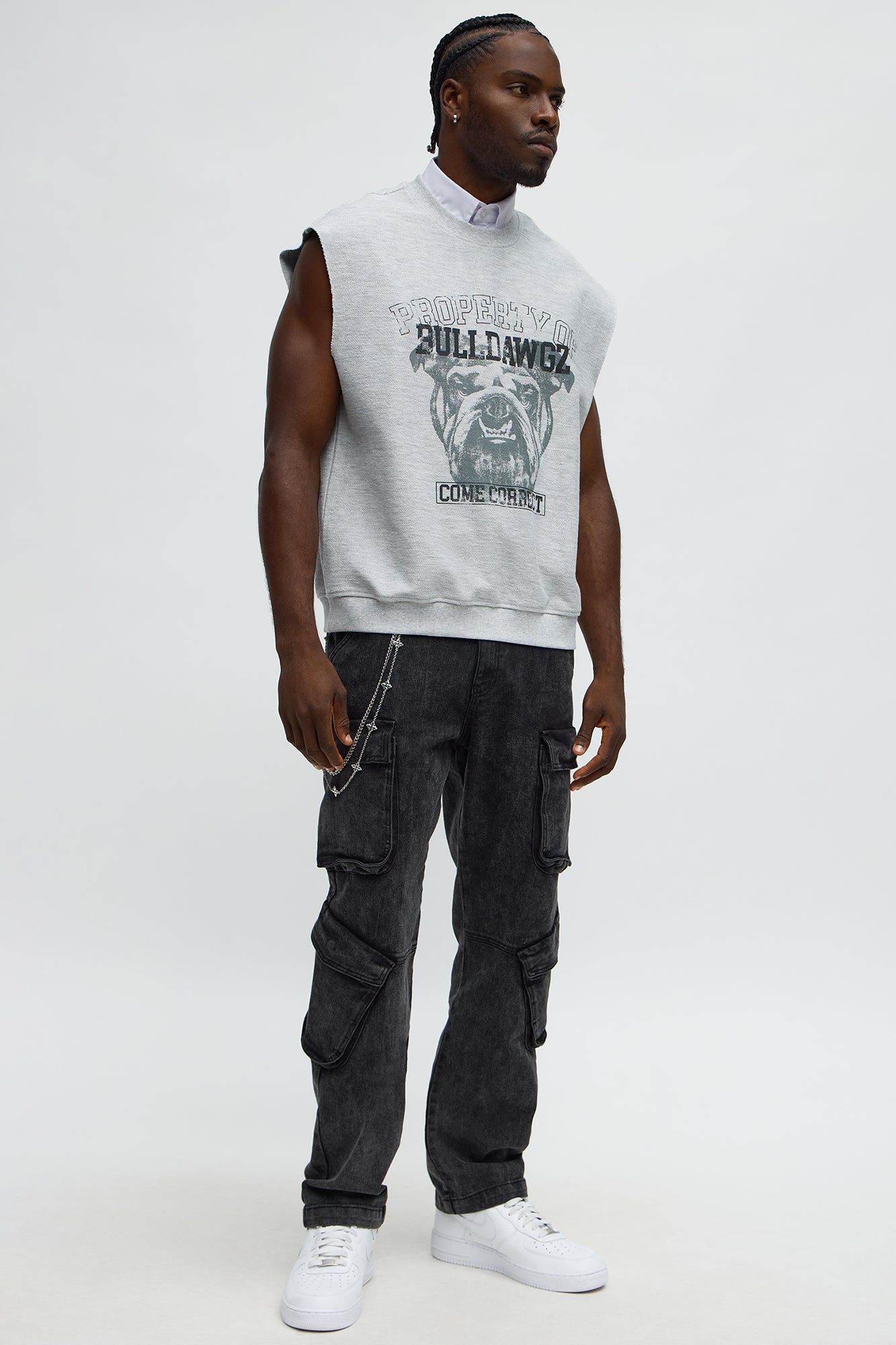 Come Correct Reverse Fleece Muscle Tee - Heather Grey