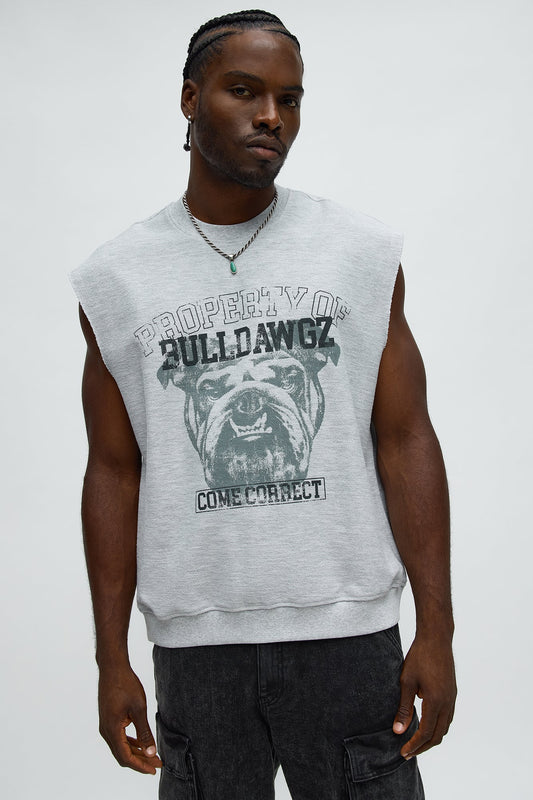 Come Correct Reverse Fleece Muscle Tee - Heather Grey