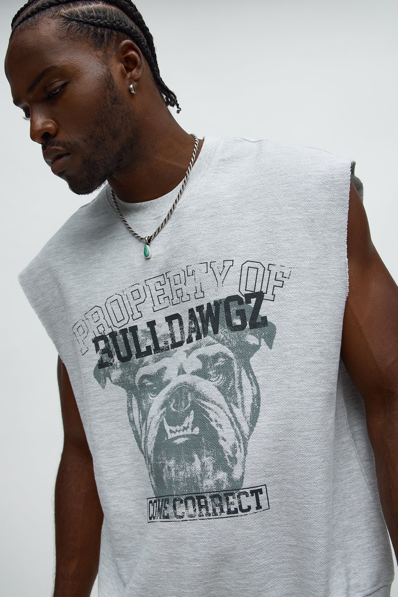 Come Correct Reverse Fleece Muscle Tee - Heather Grey