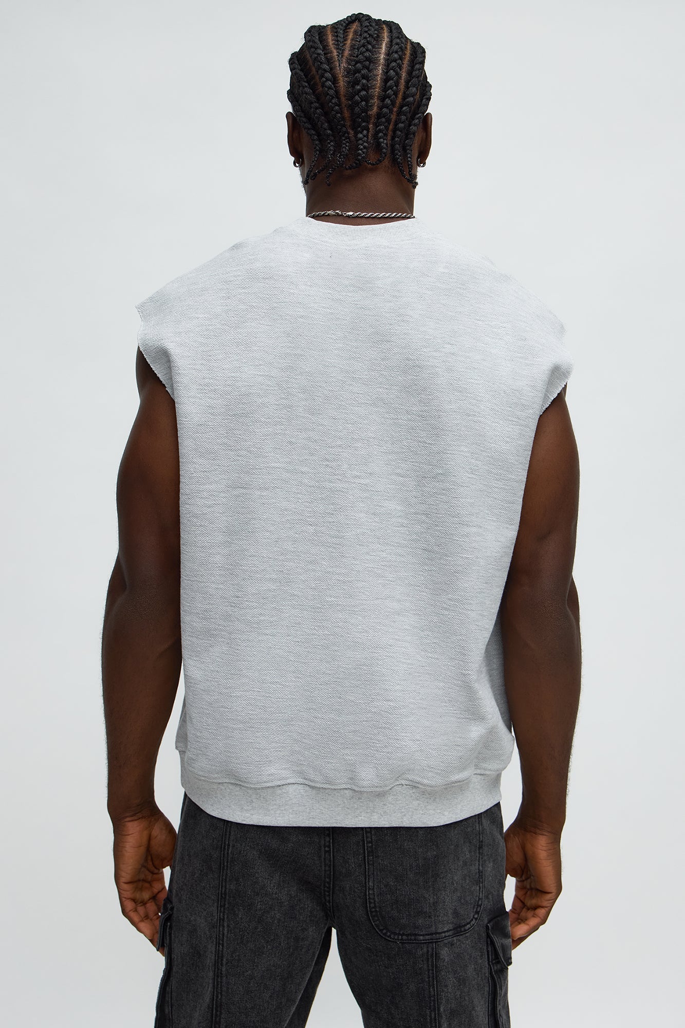 Come Correct Reverse Fleece Muscle Tee - Heather Grey