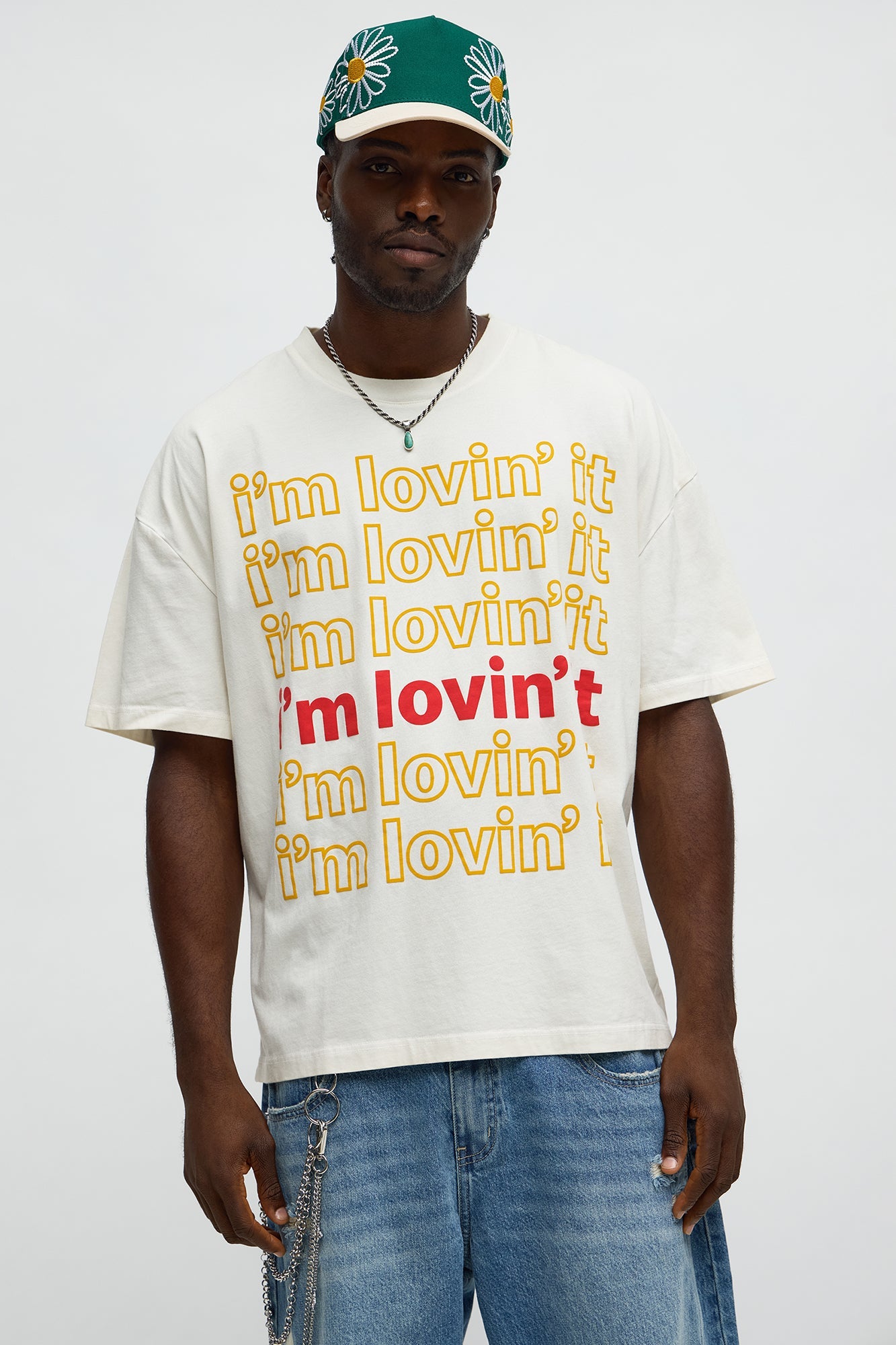 McDonald's I'm Lovin' It Oversized Short Sleeve Tee - White Wash