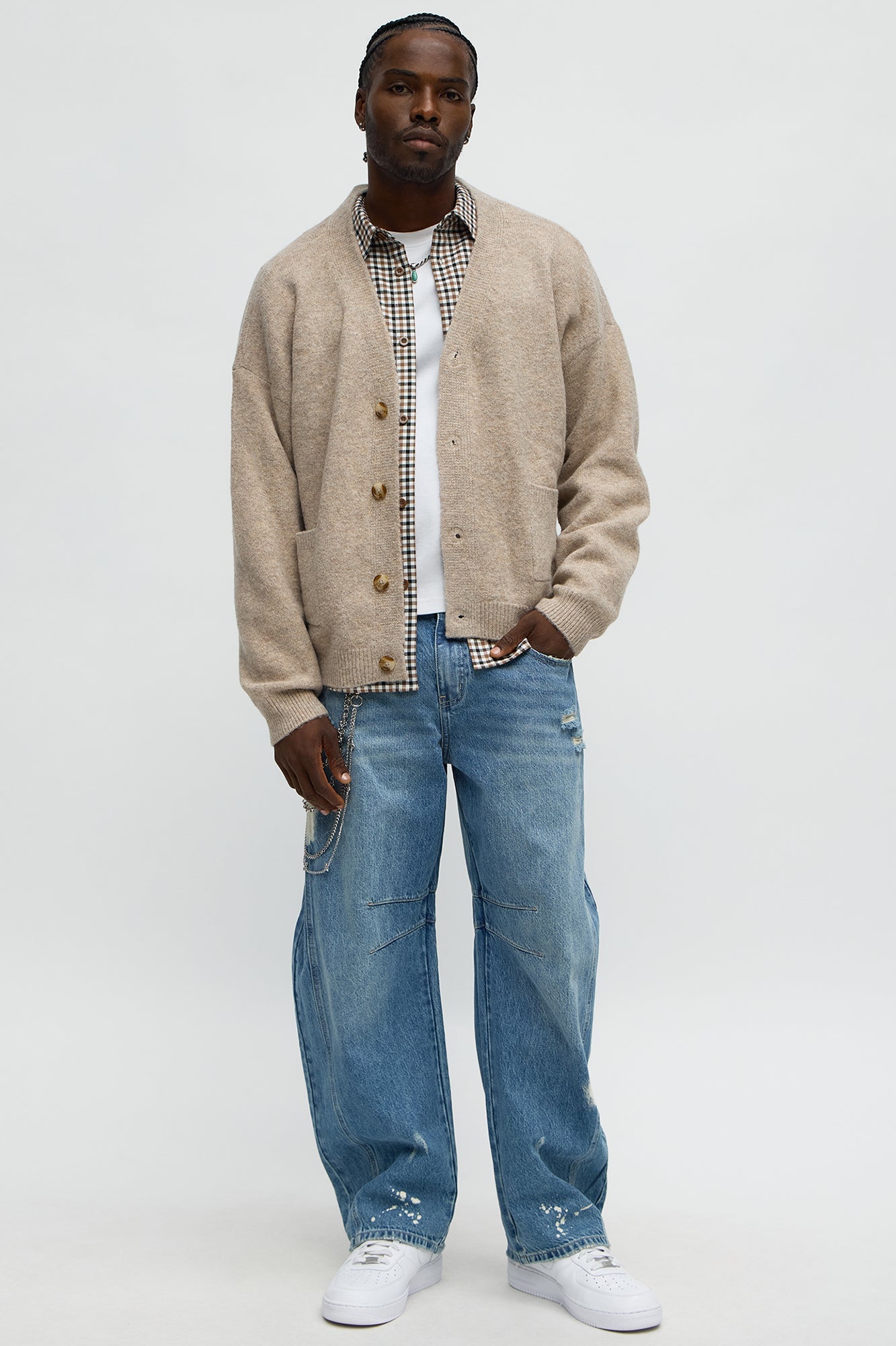 Cropped Harbor Ash Cardigan - Taupe