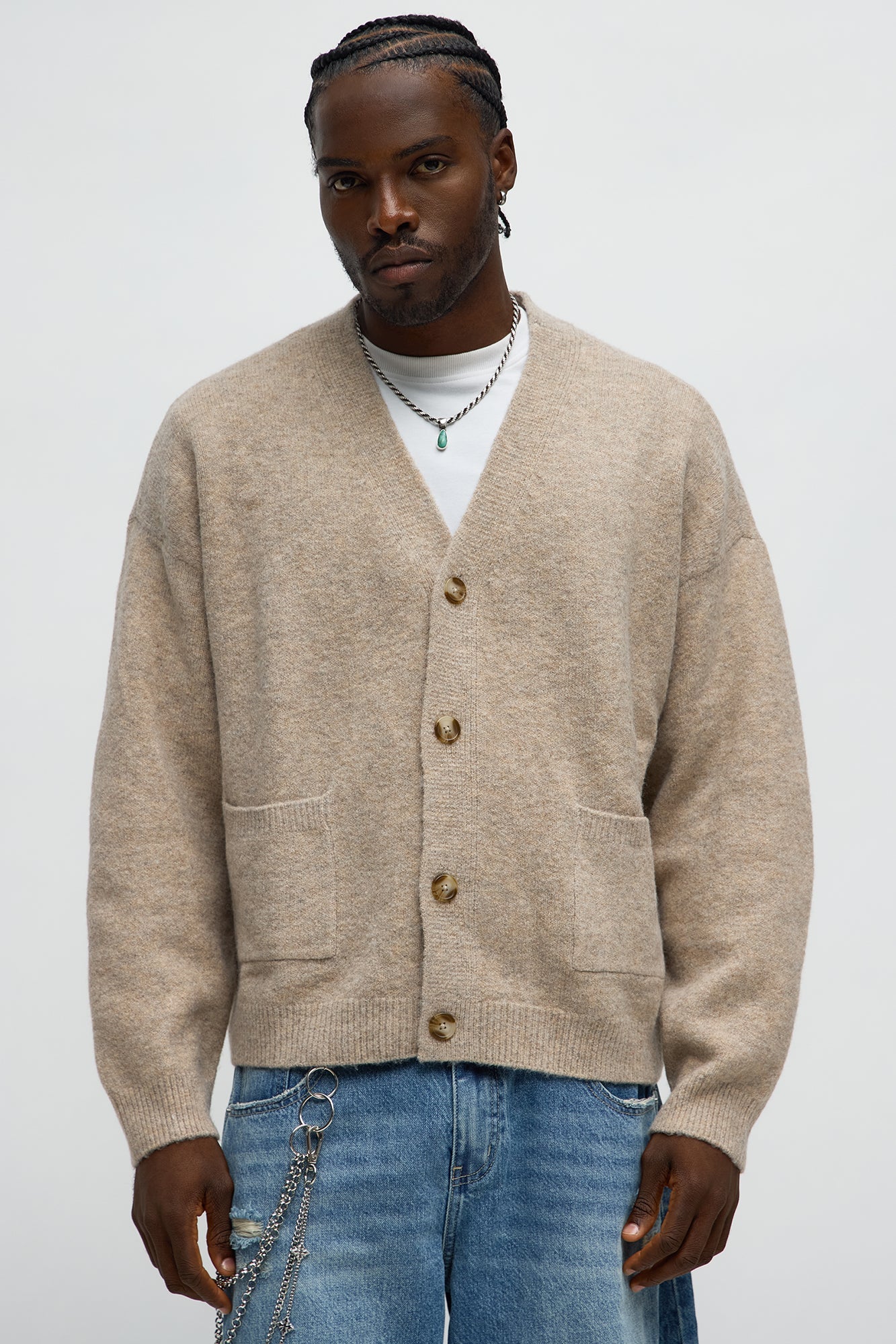 Cropped Harbor Ash Cardigan - Taupe