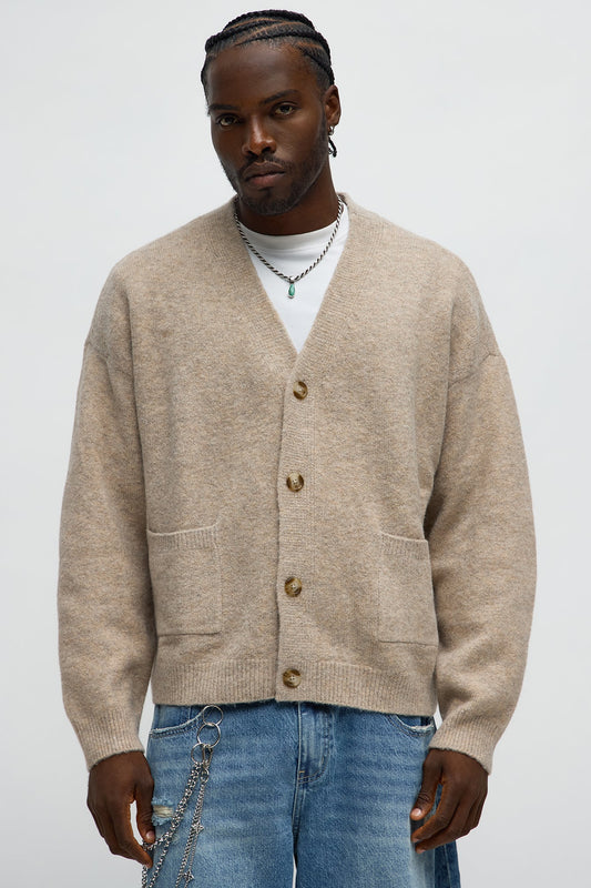 Cropped Harbor Ash Cardigan - Taupe