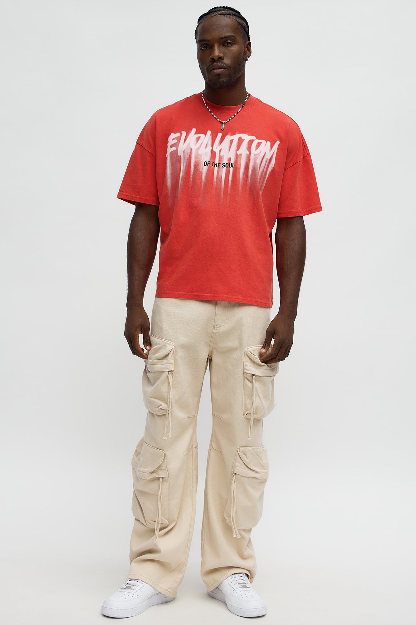 Evolution Of The Soul Oversized Short Sleeve Tee - Red
