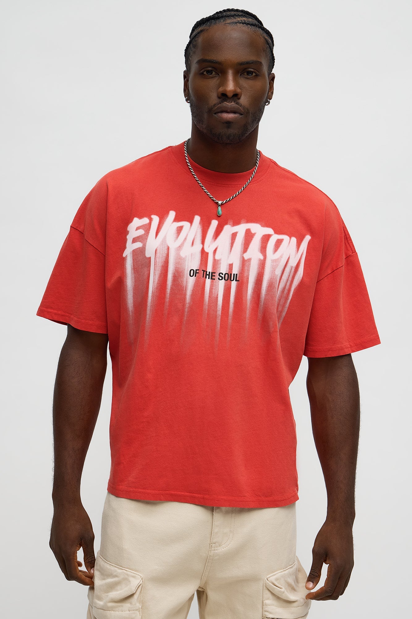 Evolution Of The Soul Oversized Short Sleeve Tee - Red