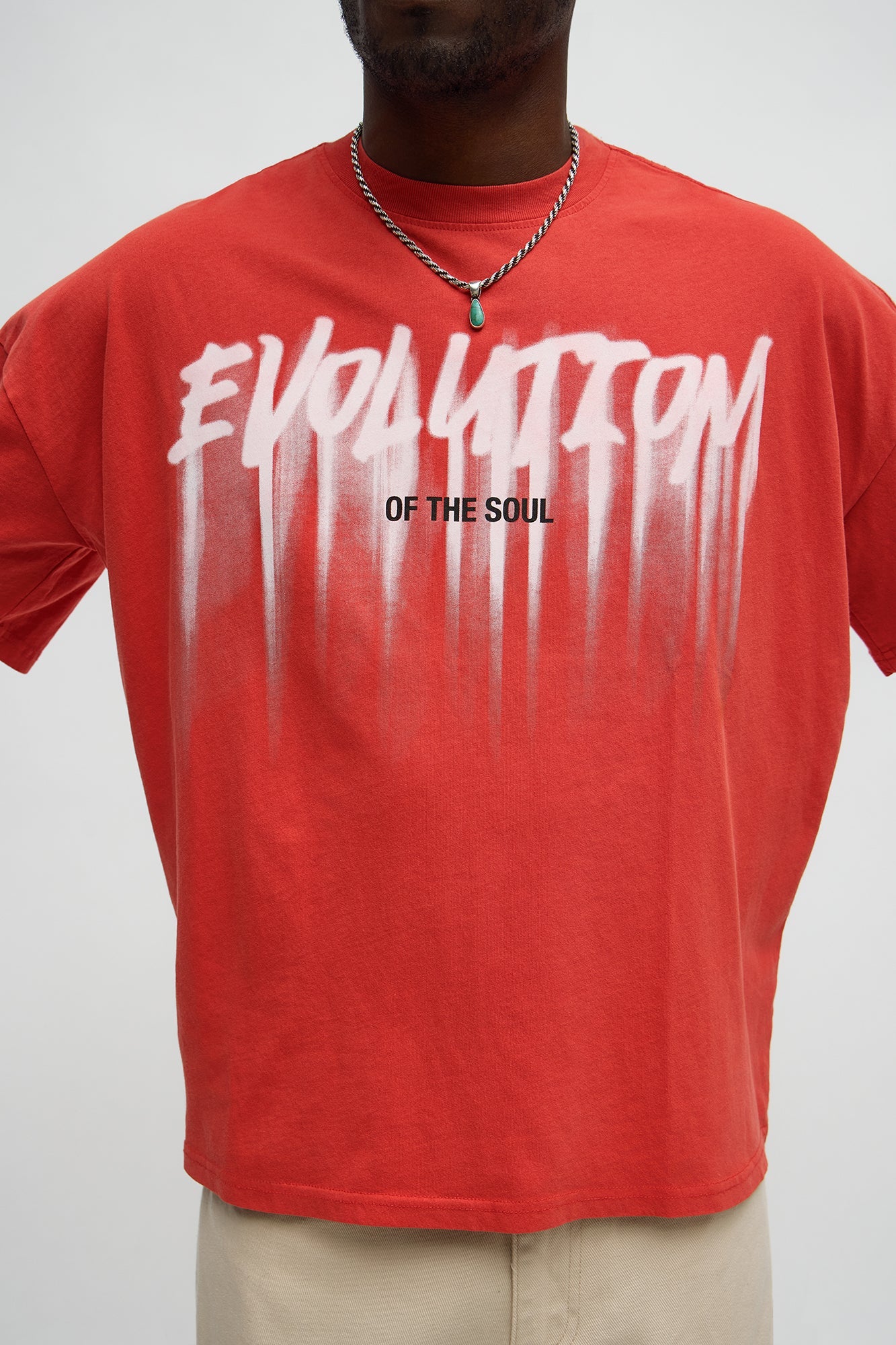 Evolution Of The Soul Oversized Short Sleeve Tee - Red