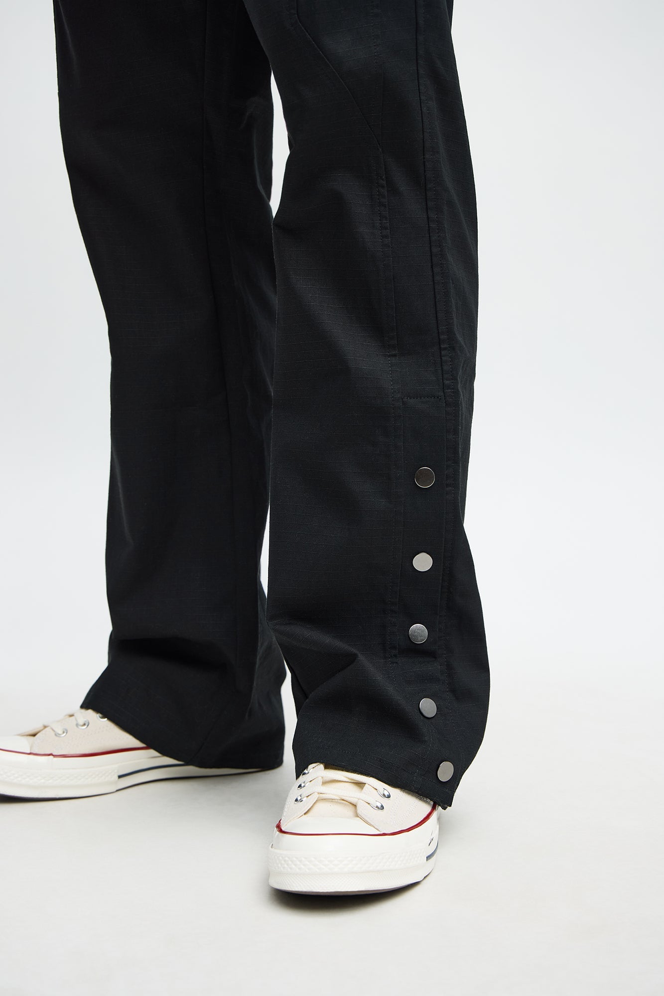 Slim Comeback Ripstop Side Snap Buttons - Black