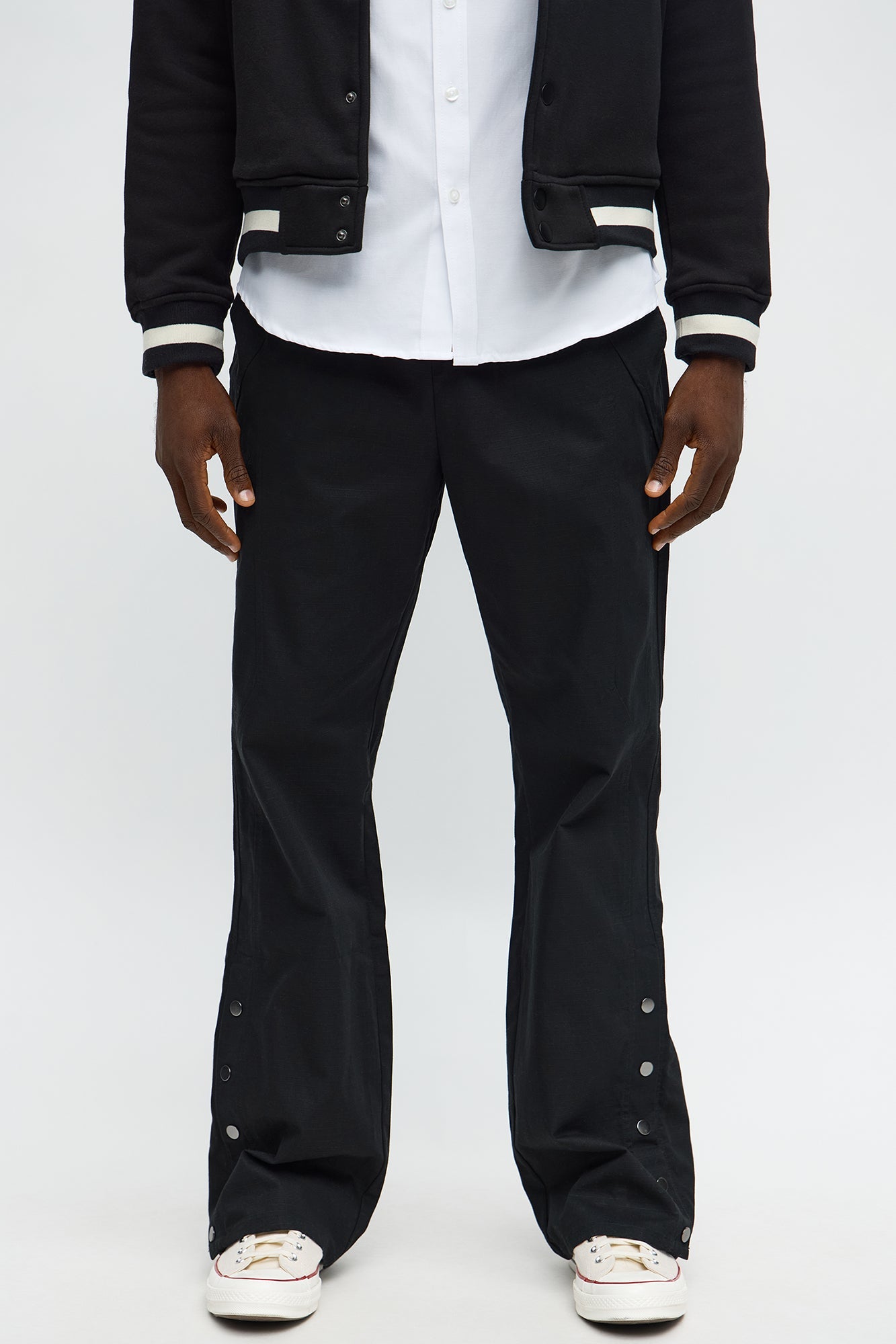 Slim Comeback Ripstop Side Snap Buttons - Black