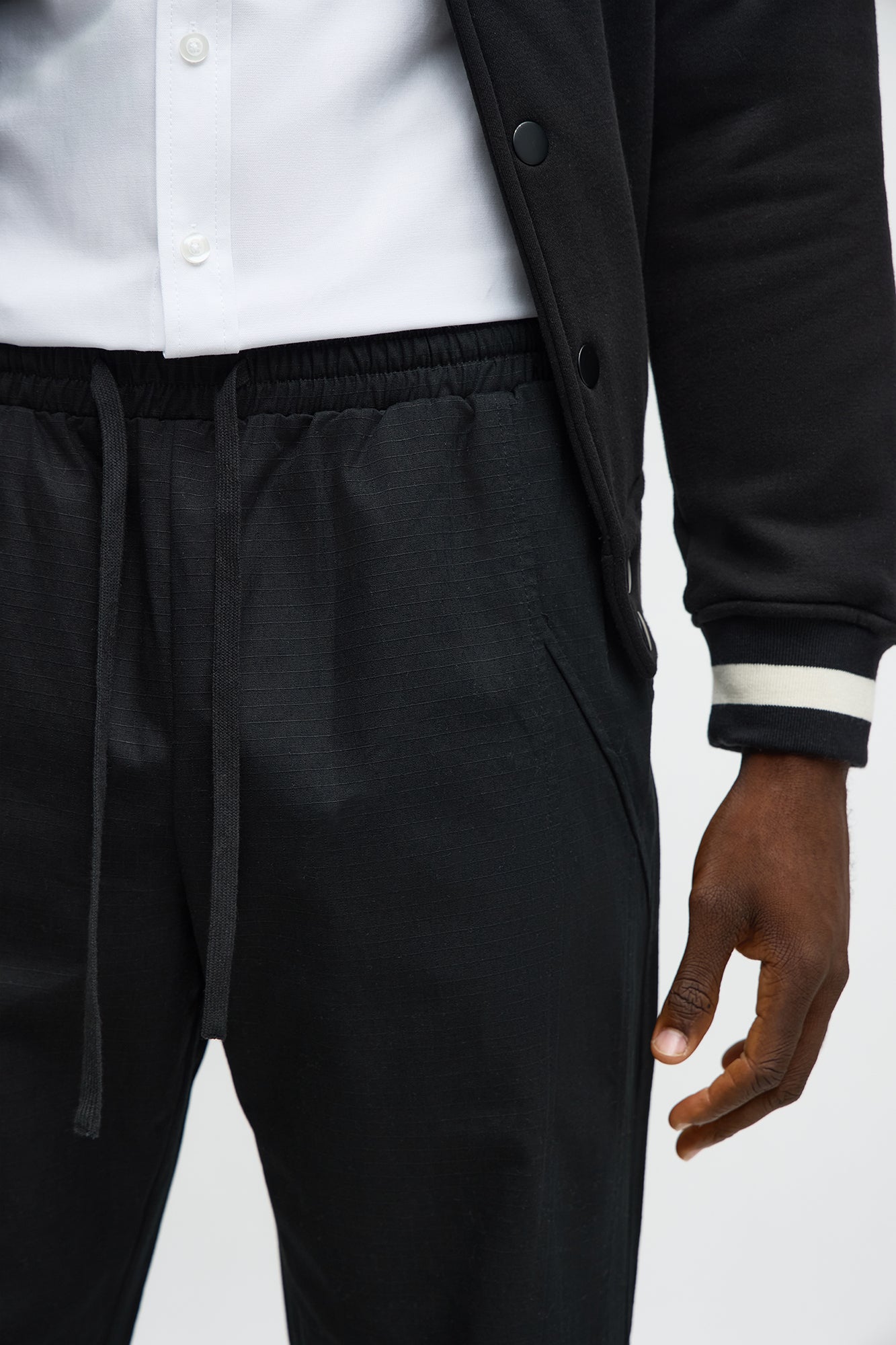 Slim Comeback Ripstop Side Snap Buttons - Black