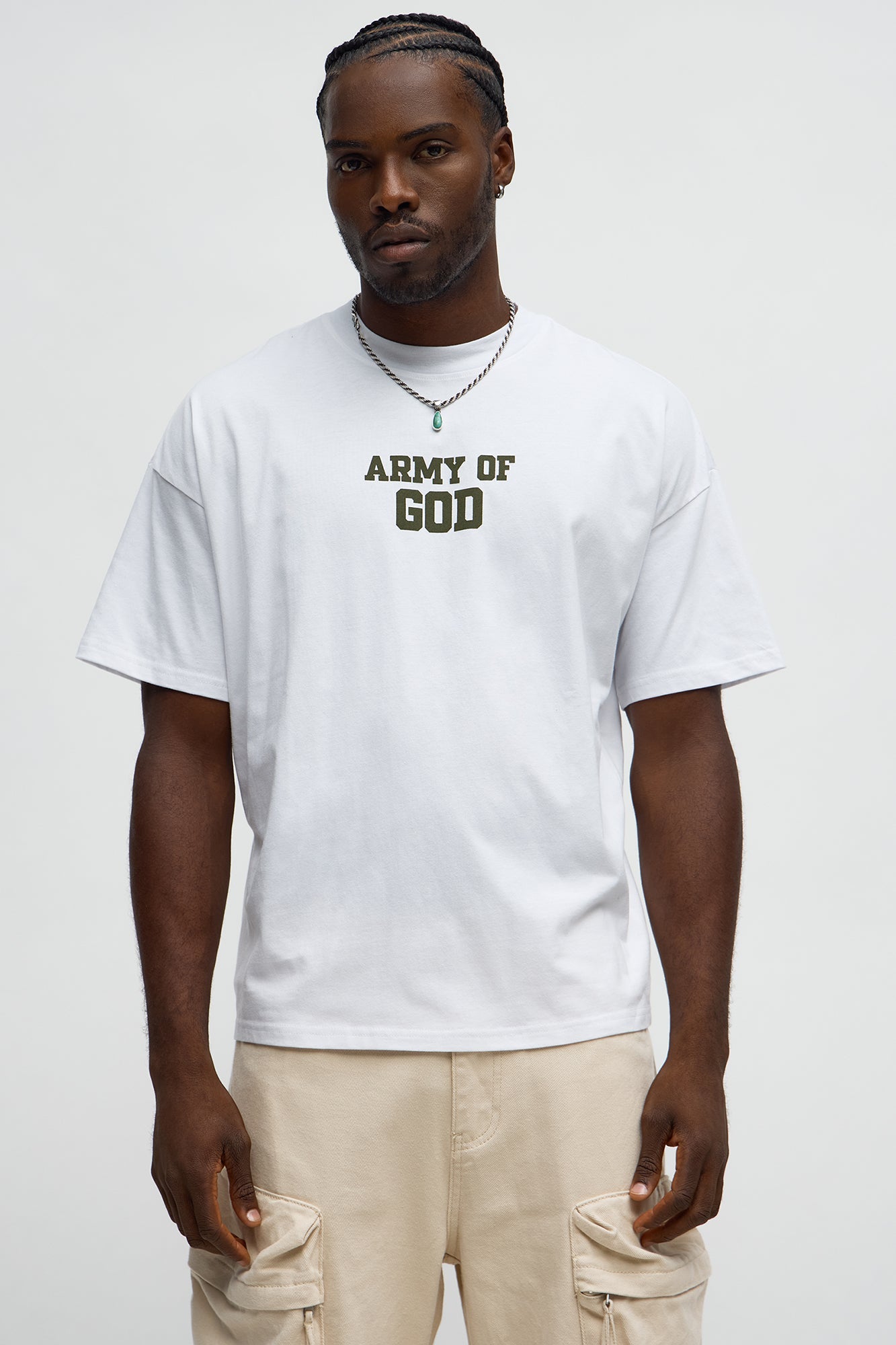 Army Of God Oversized Short Sleeve Tee - White