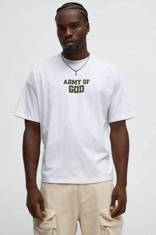 Army Of God Oversized Short Sleeve Tee - White