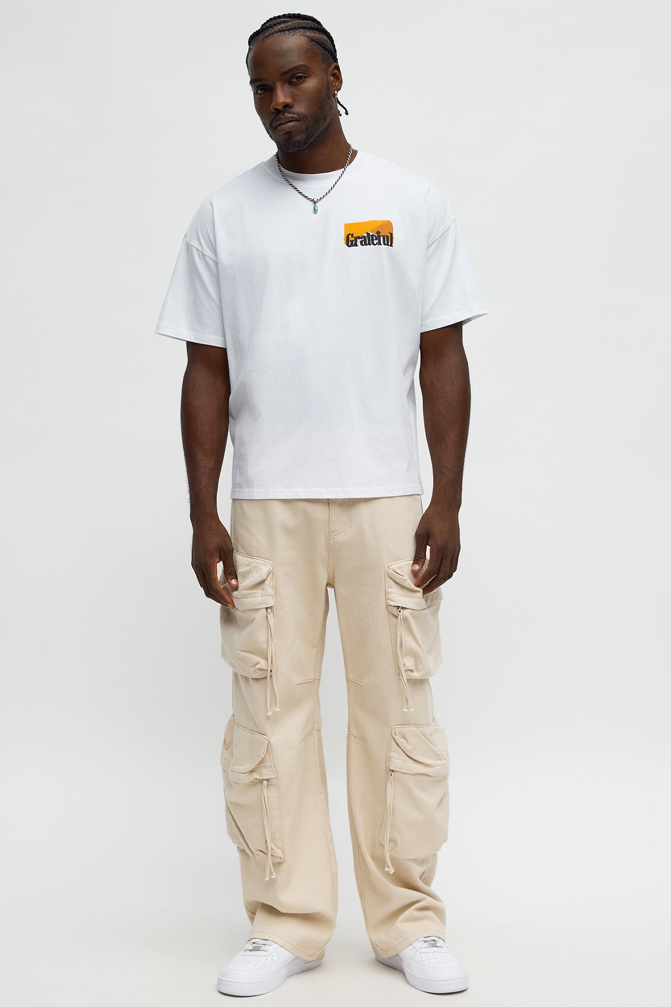 Grateful Life Boxy Short Sleeve Tee - White