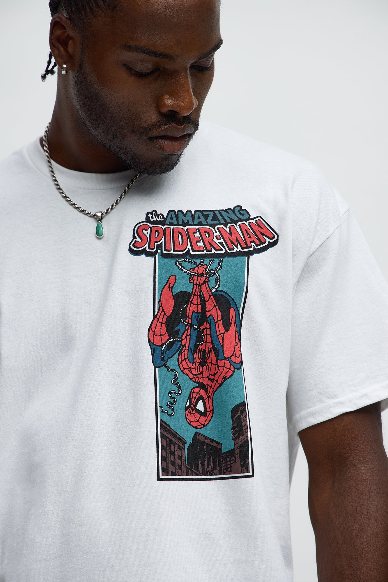 Spiderman Spidey Senses Boxy Short Sleeve Tee - White