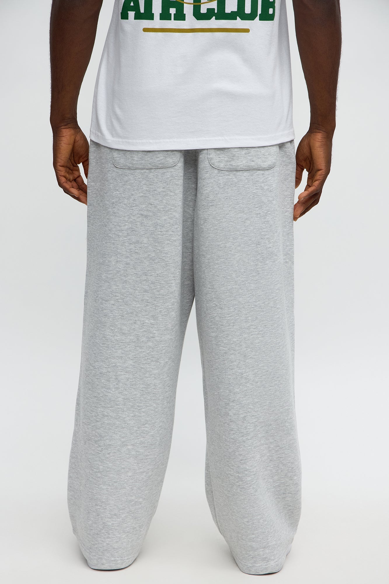 Baggy Snap Pocket Distressed Sweatpants - Heather Grey