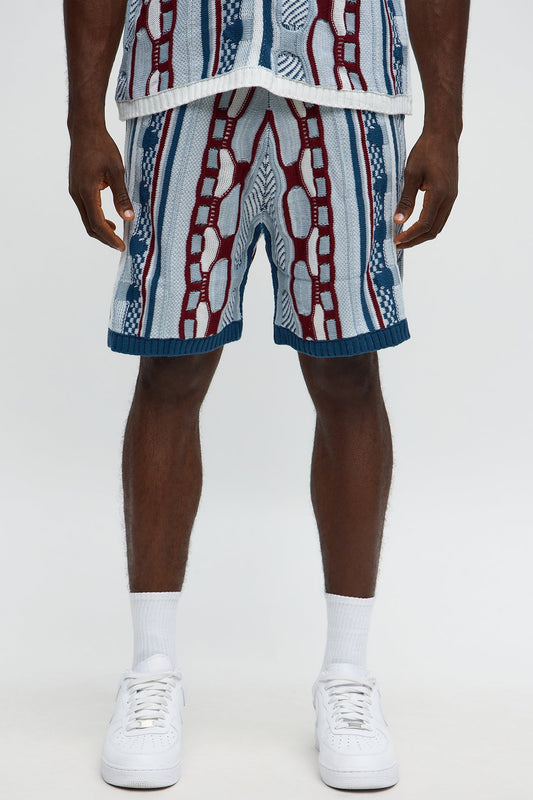 Relaxed Wakka Knit Short - Teal/combo